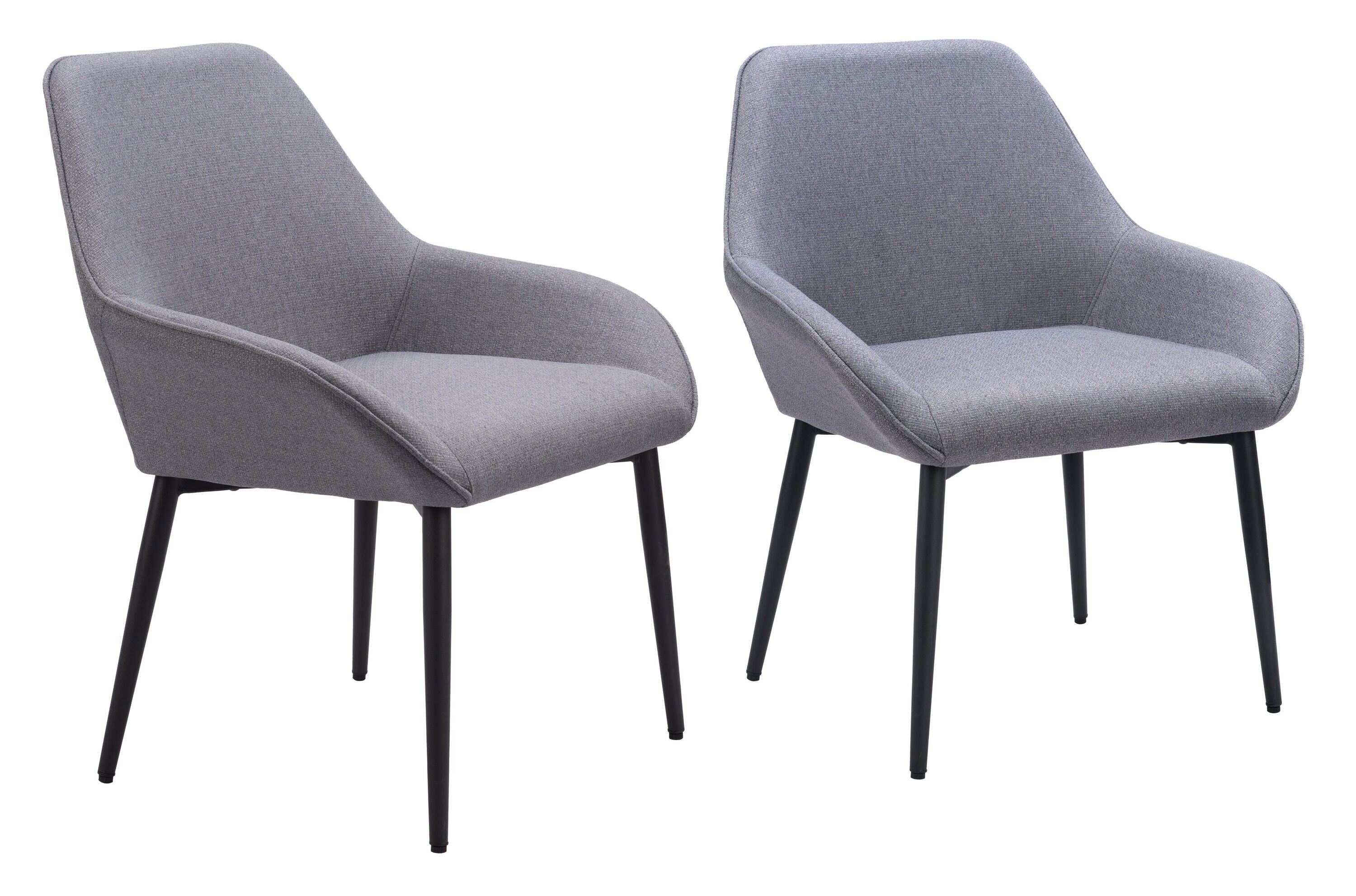 ZUO 110076 Set of 2 Contemporary/Modern Polyester/Polyester Blend Upholstered Dining Arm Chair (Wood Frame)