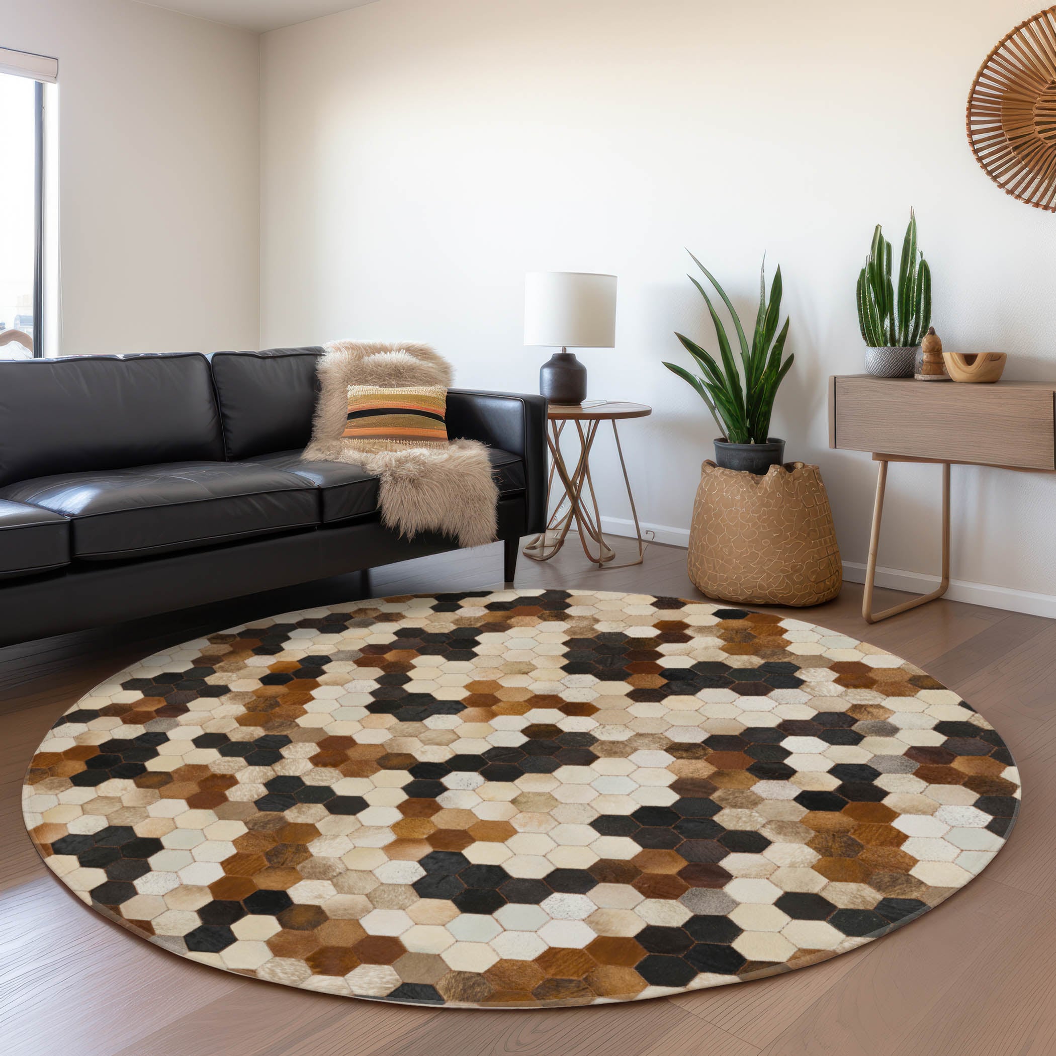 Addison Rugs AMF104MU8RO Mayfield AMF104MU 8 x 8 (ft) Loomed Polyester Multi Round Indoor Abstract Machine washable Area rug
