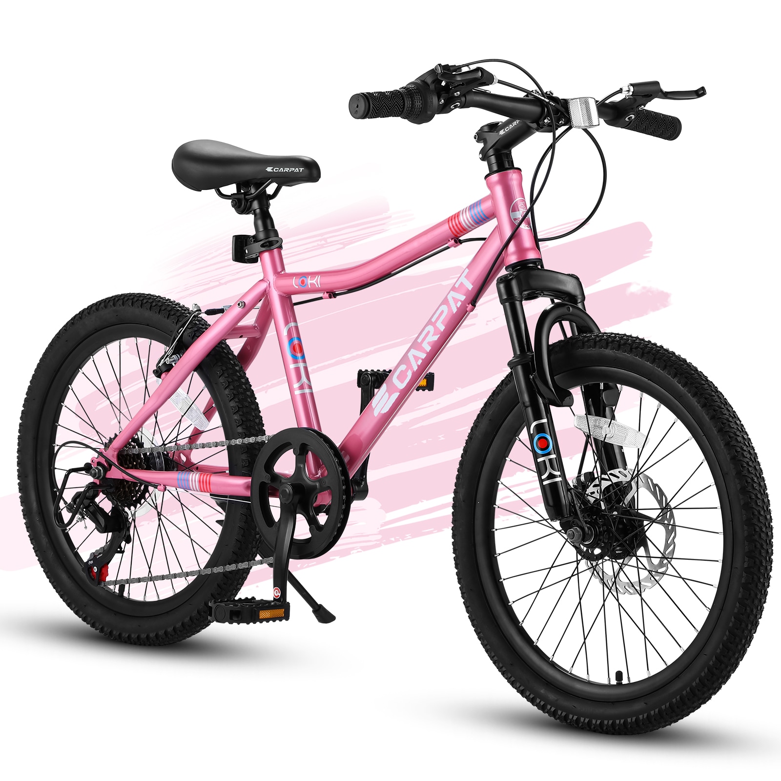 LOVMOR 20 Inch Kids Bike Boys Girls Mountain Bike Ages 8 to 12 7 Speed Teenager Children Kids Bicycles Front Suspension Disc Brake Rear V-Brake High Steel Frame #SF-Y-W2563P165472