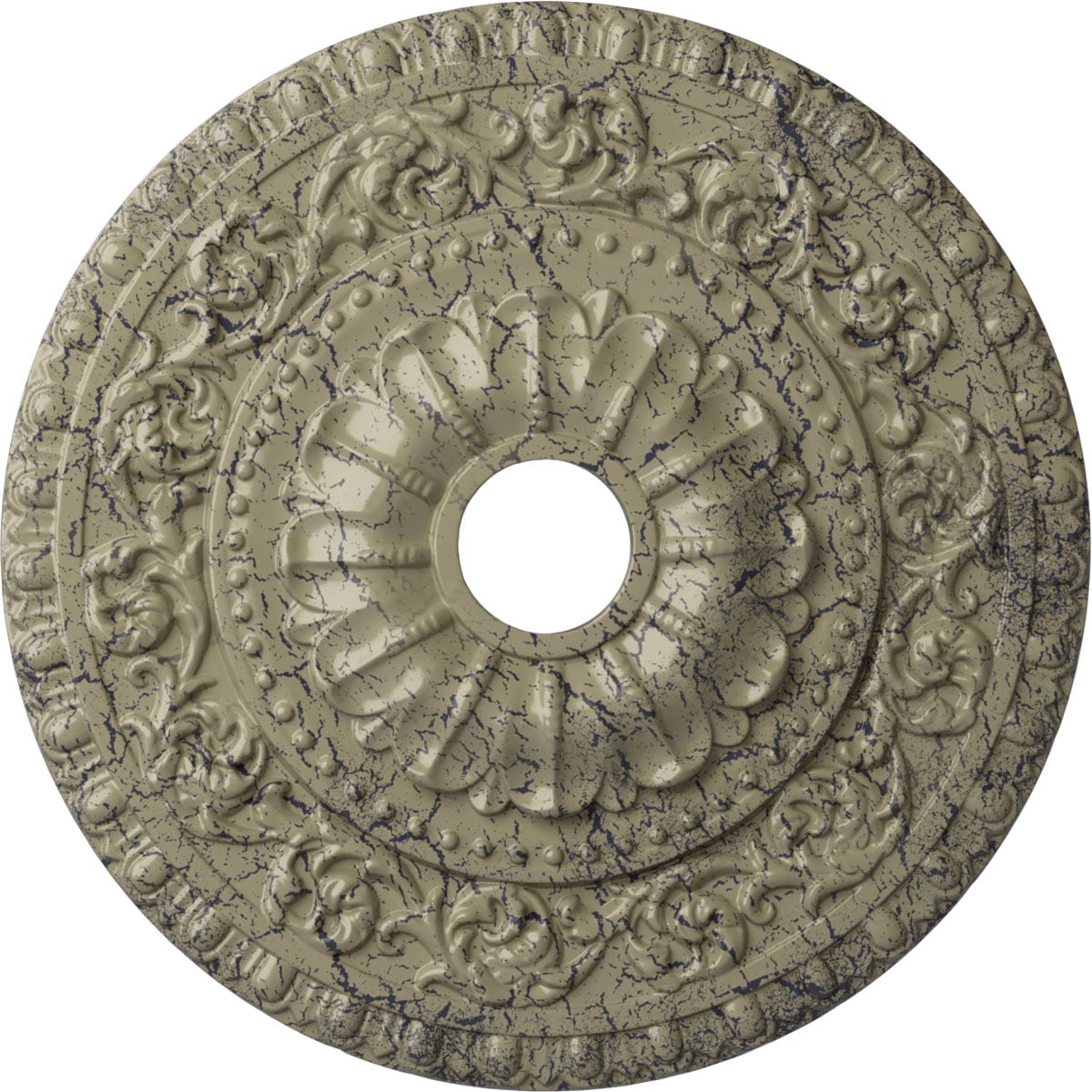 Ekena Millwork CM23VACSC Vaduz 23.5-in W x 23.5-in L Painted Castle Stone Crackle Polyurethane Whole Ceiling Medallion
