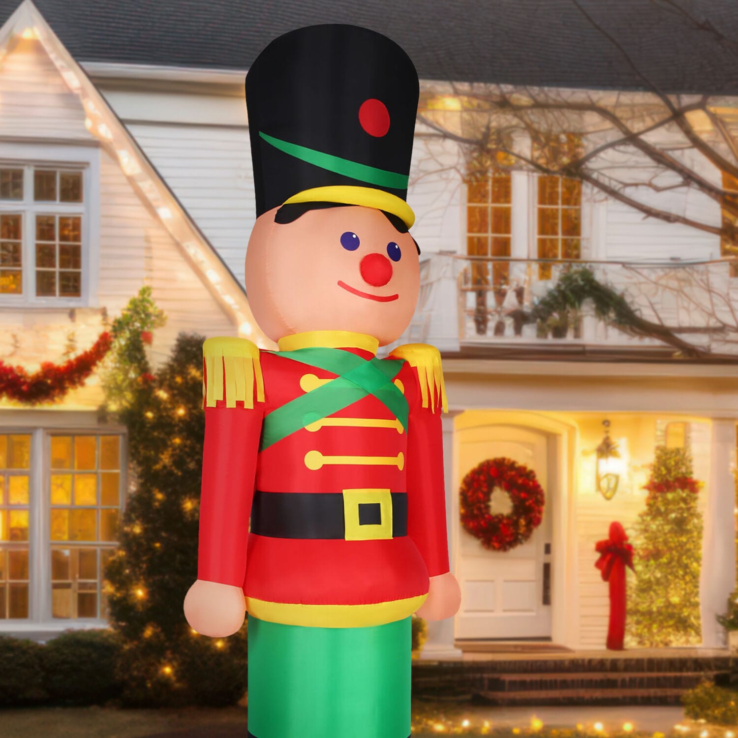 12-Foot Multicolor Polyester Pre-lit Nutcracker Christmas Inflatable
