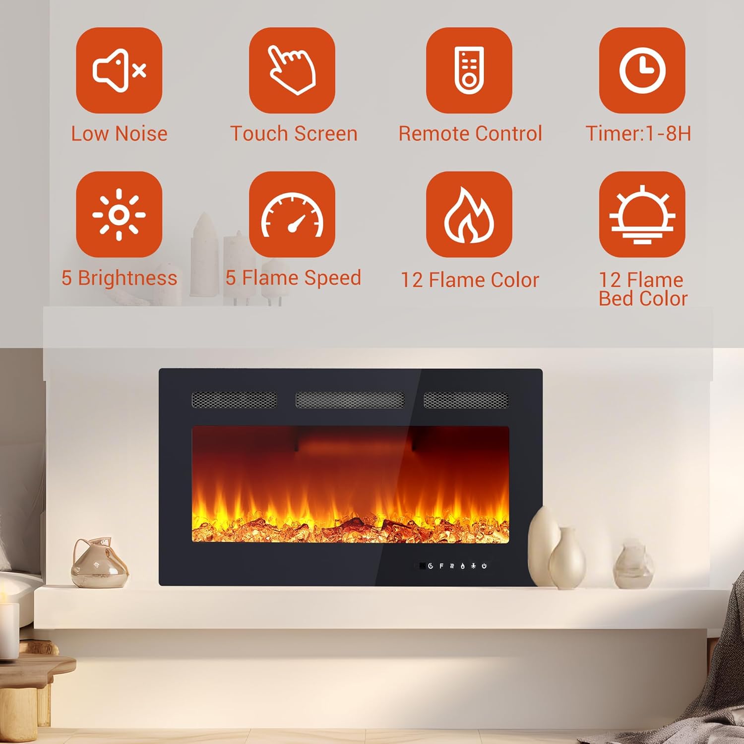 Qeetex LHF-BL-QEC89006 Electric-Fireplaces - View #4