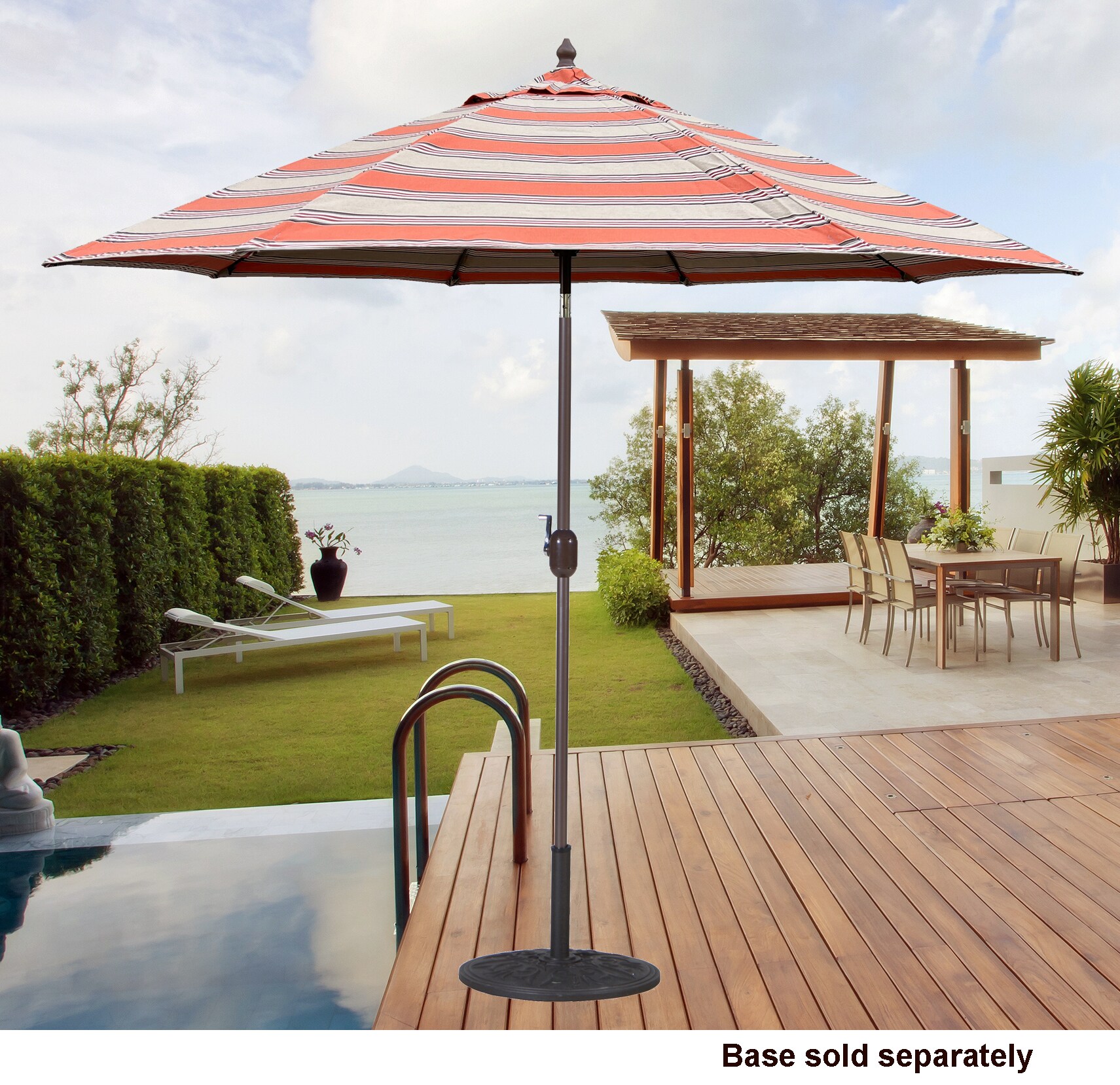 Tropishade 636MBX3 9-ft Aluminum Orange Market Patio Umbrella