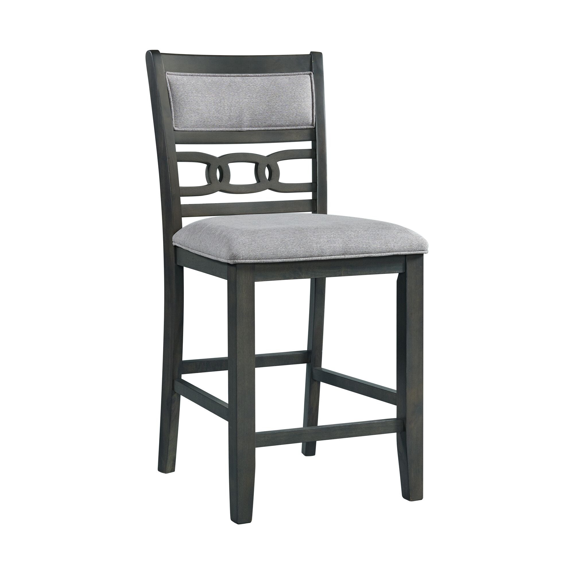 Gray Counter Height Dining Set with Faux Leather Chairs