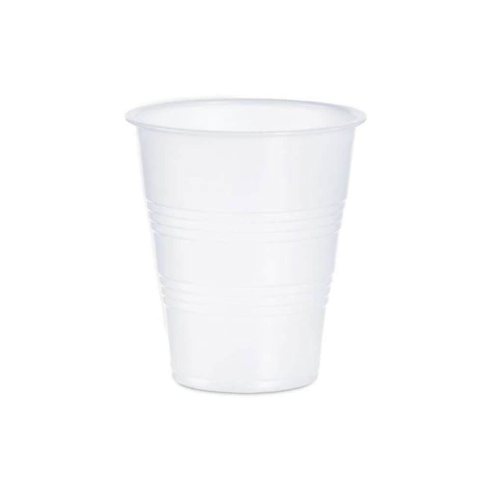 Dart High-Impact Polystyrene Cold Cups 7 oz Plastic Translucent 100/Sleeve 25 Sleeves/Carton