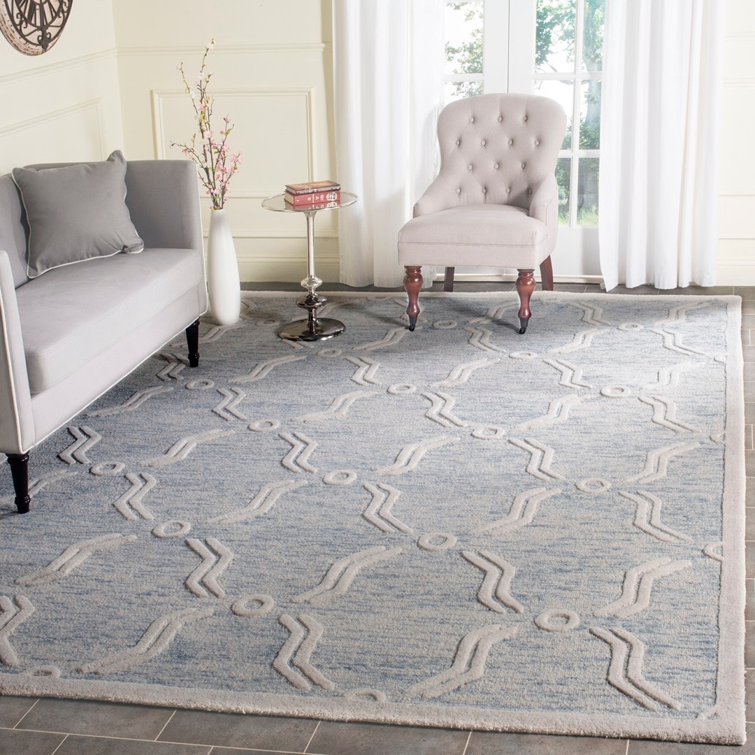  Cambridge 728 Light Blue/Ivory Contemporary 8ft x 10ft Large Rectangle Rug