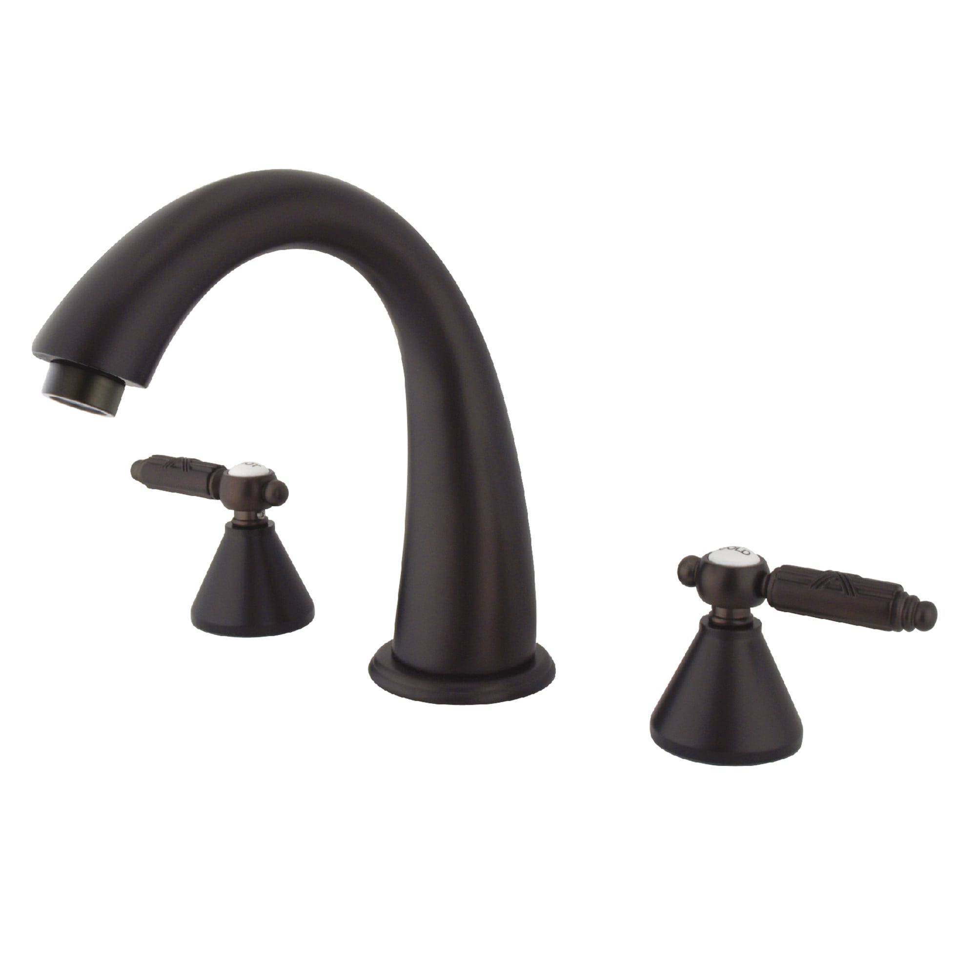 Kingston Brass WLKS2365GL Roman Oil-rubbed bronze 2-handle Deck-mount Roman High-arc Bathtub Faucet ( Valve Included )