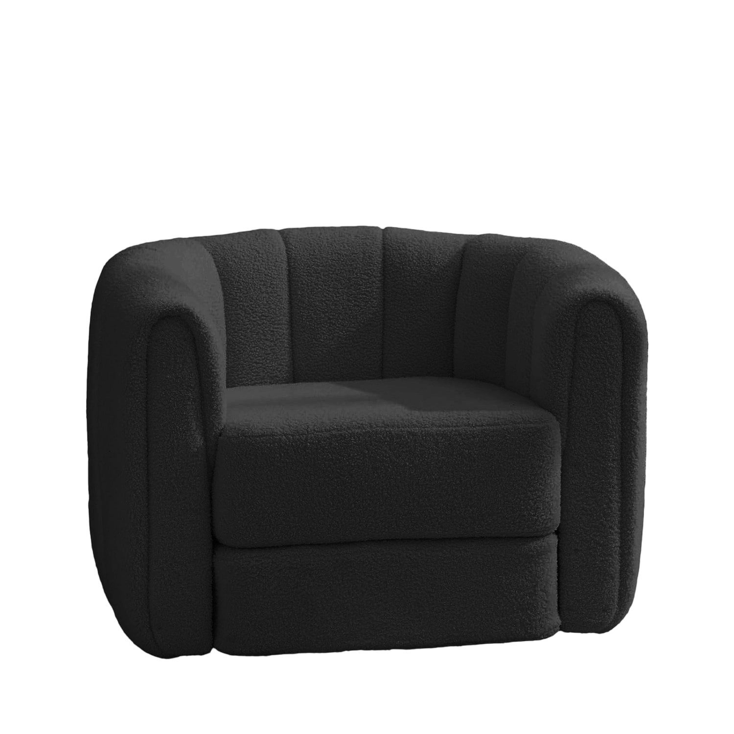 Garvee Teddy Fleece Upholstered Swivel Armchair with Plush Padding for Living Room Bedroom