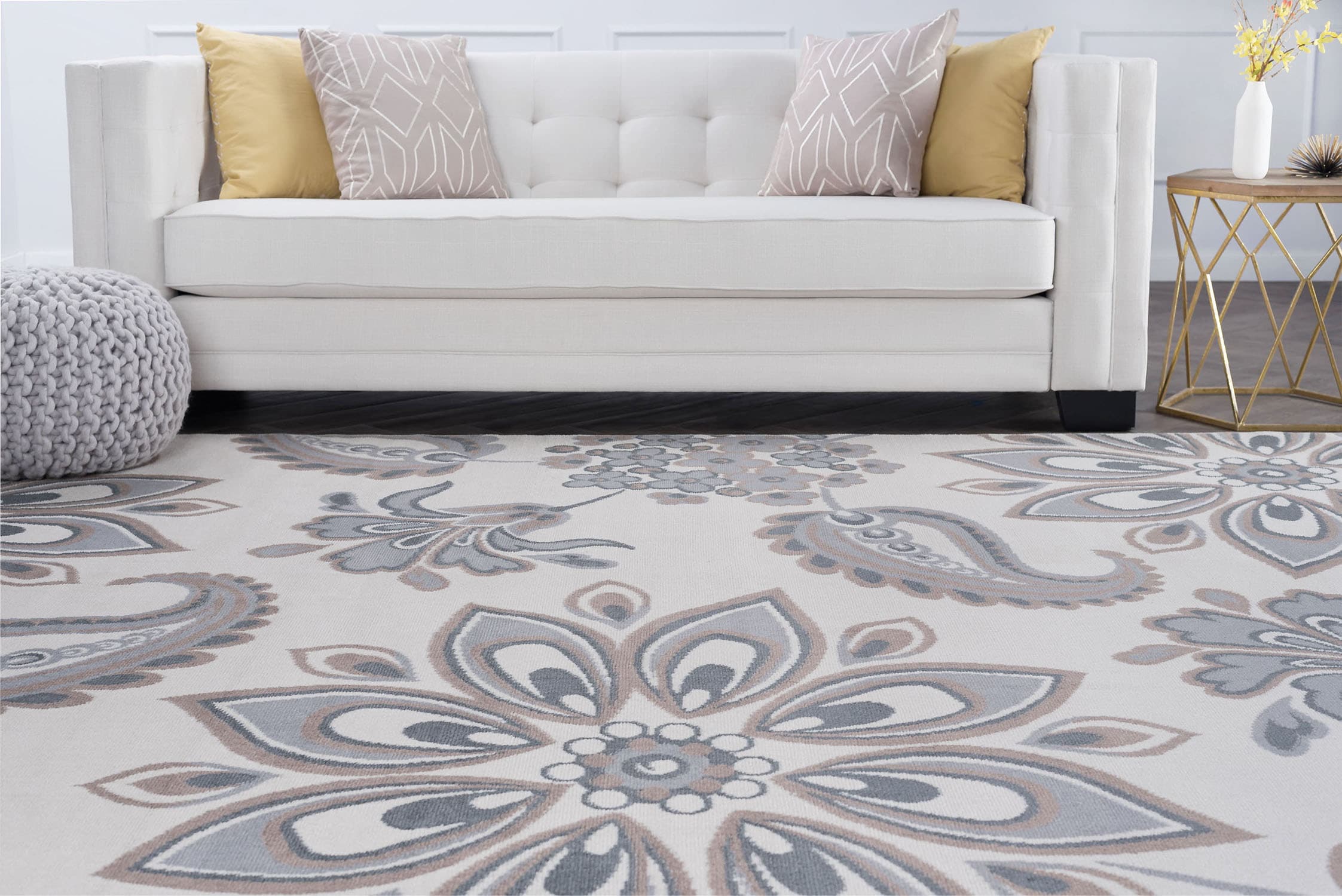 Tayse HMP4317 2X10 Hampton 2 x 10 (ft) Loomed Polypropylene Cream Rectangular Indoor Runner rug