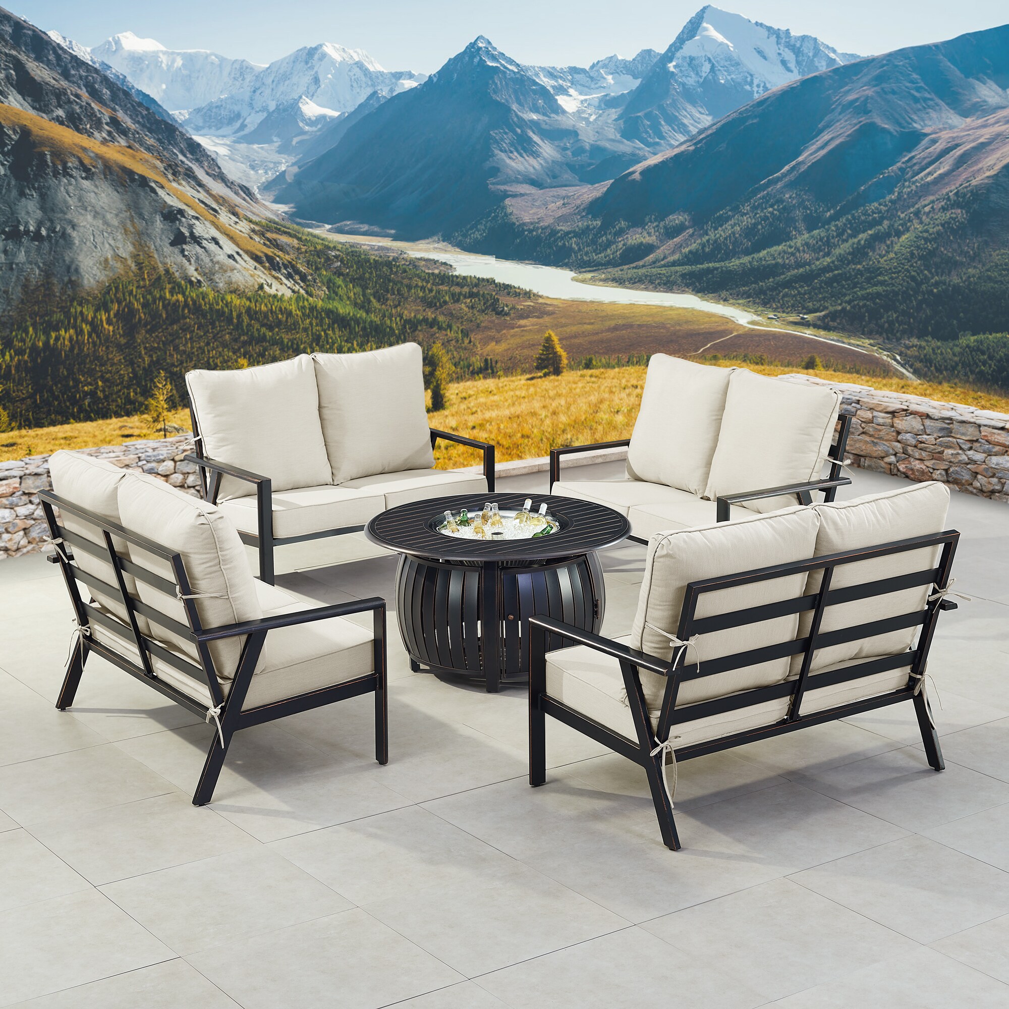 Oakland Living LUX4LSITALYLGCU Patio-Conversation-Sets - View #3