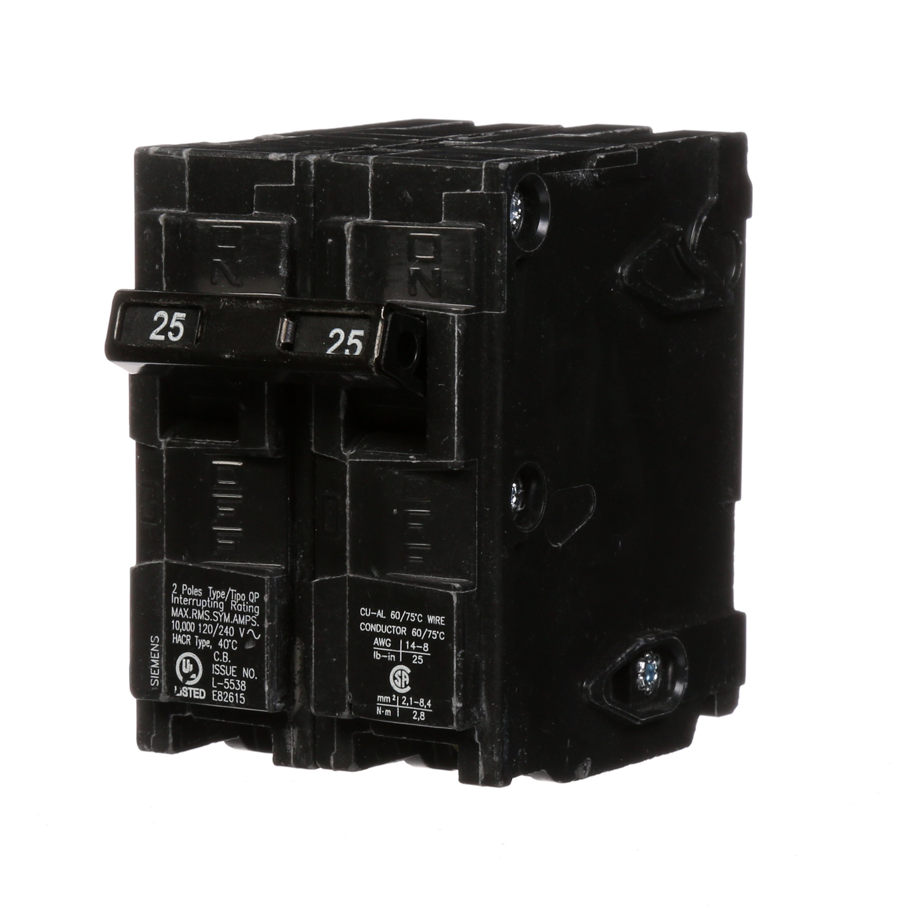Siemens Q225U QP 25-amp 2 -Pole Standard trip Circuit Breaker
