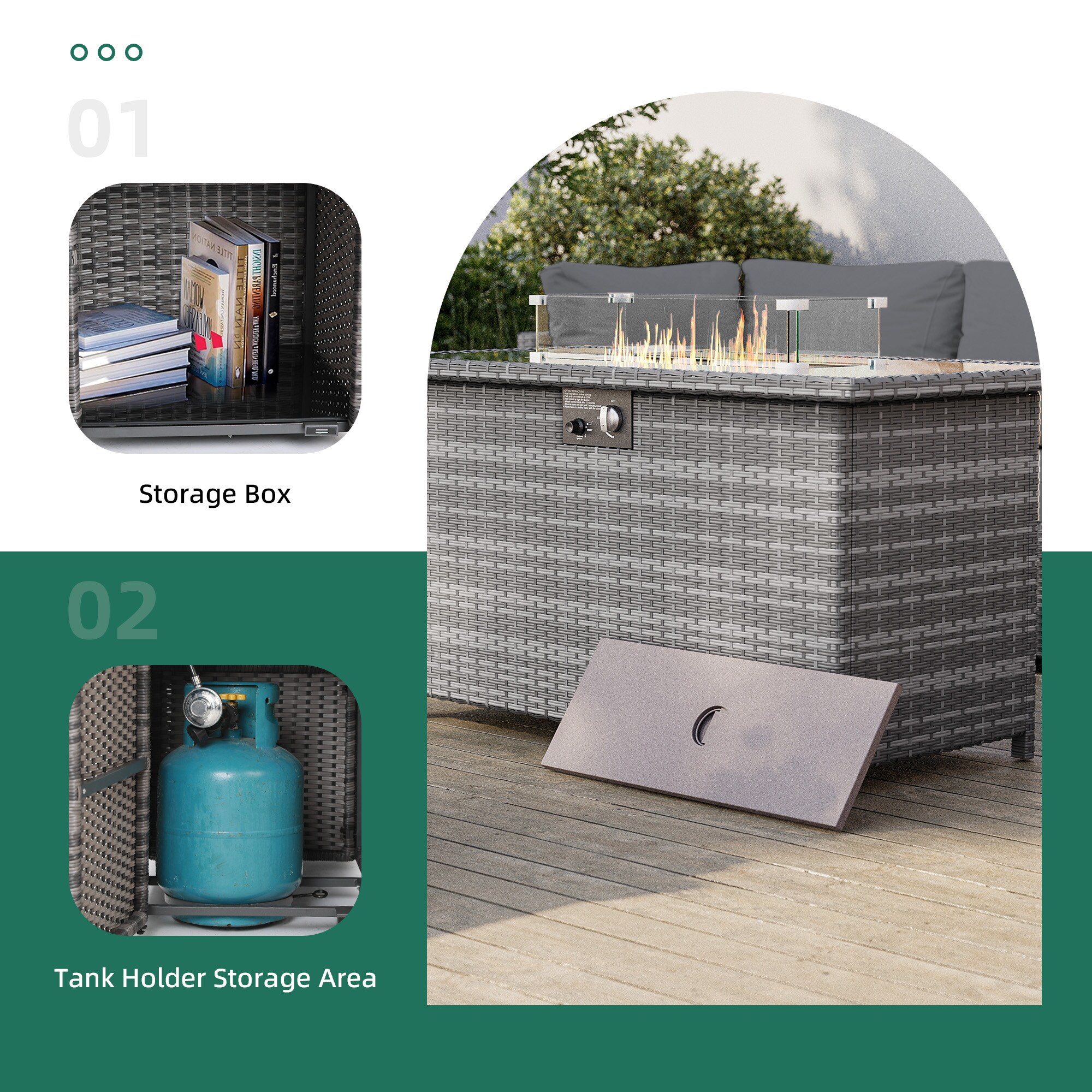 UPHA TBDK-ABC43Y11-DGAY Patio-Conversation-Sets - View #8