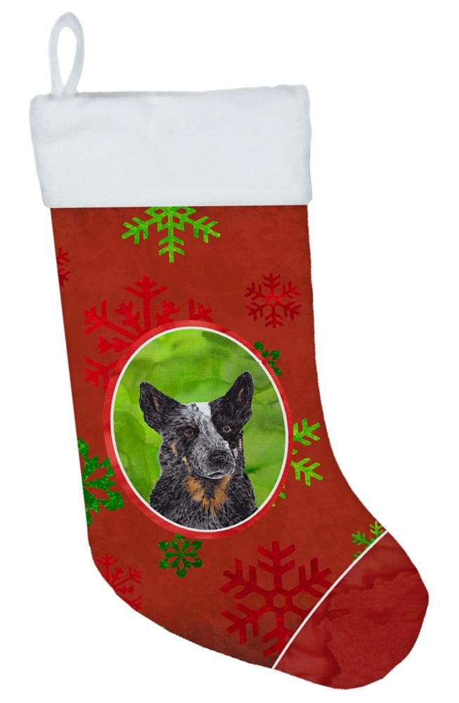 Caroline's Treasures SC9436-CS Australian Cattle Dog Red Snowflakes Holiday Christmas Stocking Sc9436
