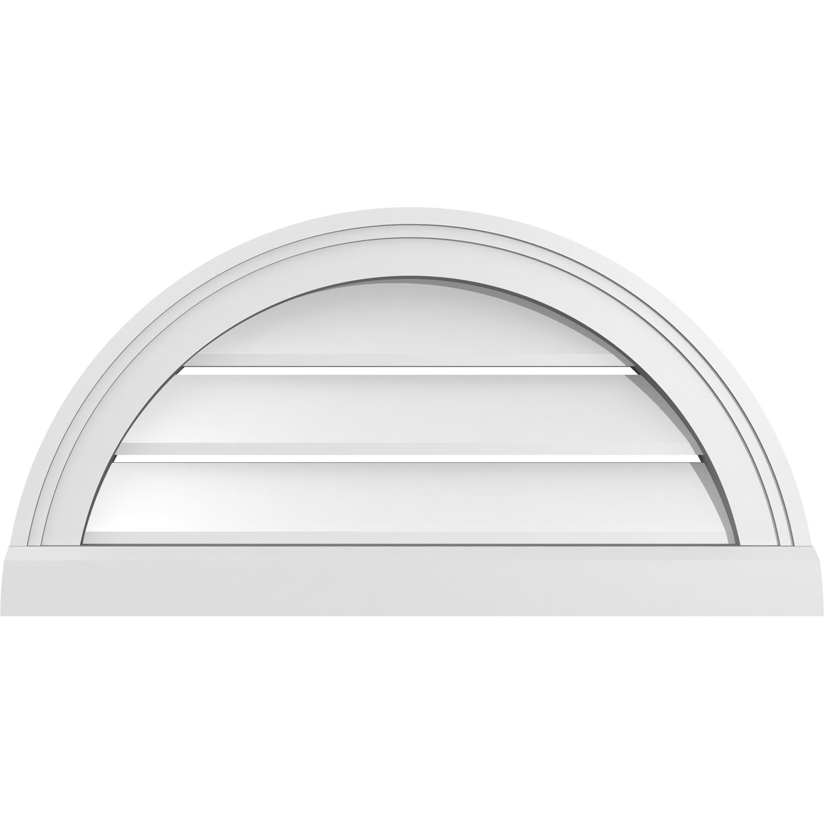 Ekena Millwork GVPHR24X1203SF 24-Inches x 12-Inches Off-white Half round PVC Gable Louver Vent