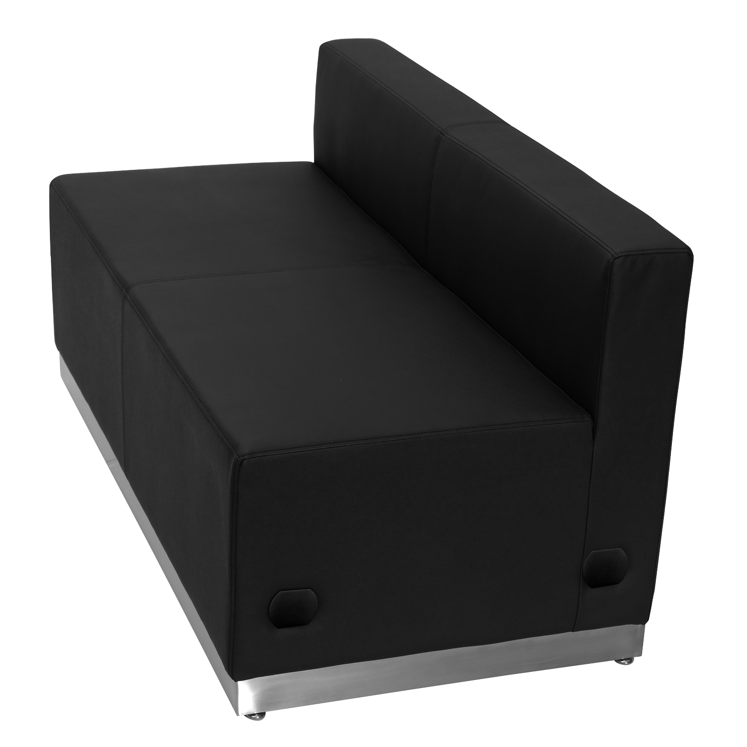 Flash Furniture 847254076142 Alon Series 51-in Modern Black Faux leather 2 -seater Loveseat