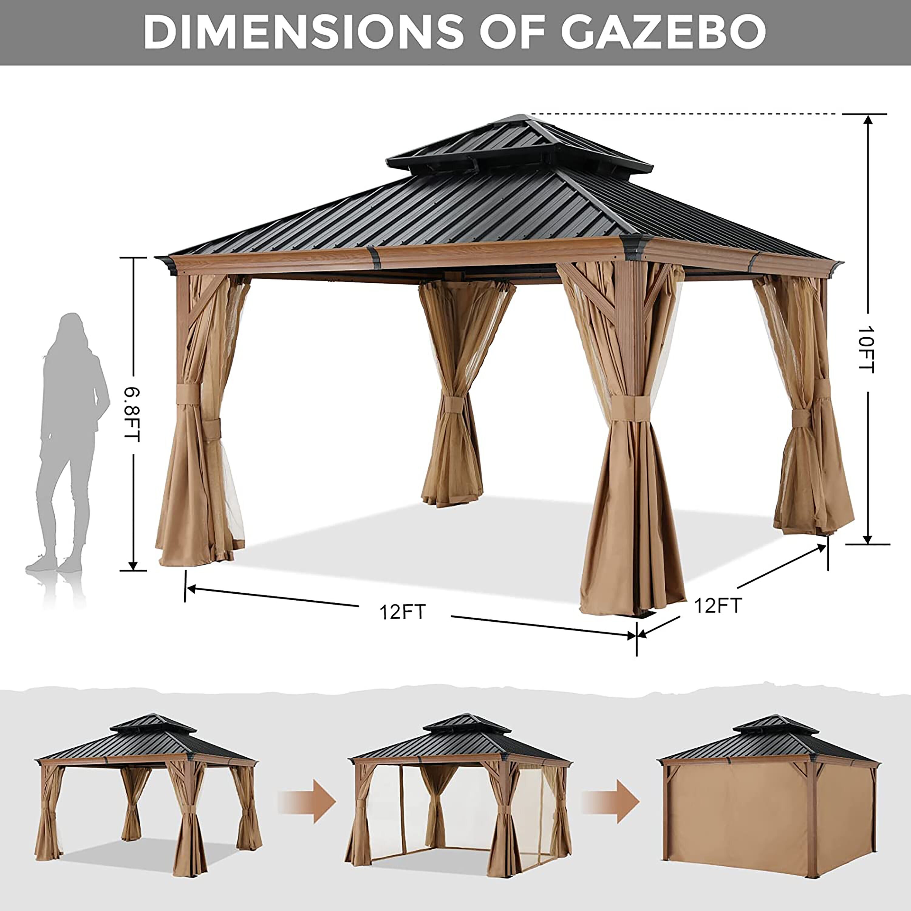 ABCCANOPY DR1212-WL Wood-Resin-Gazebos - View #10