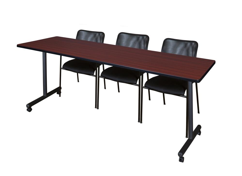 Regency MKTRCC8424MH75BK Training Brown 4-Person Training Table (84-in W x 29-in H)