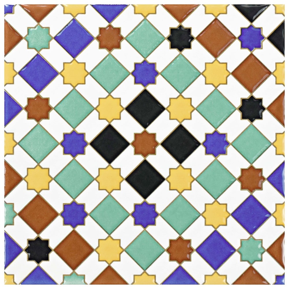 Affinity Tile WESSVGD Sevillano Giralda 8-in x 8-in Glossy Ceramic Patterned Wall Tile (11-sq. ft/ Carton)