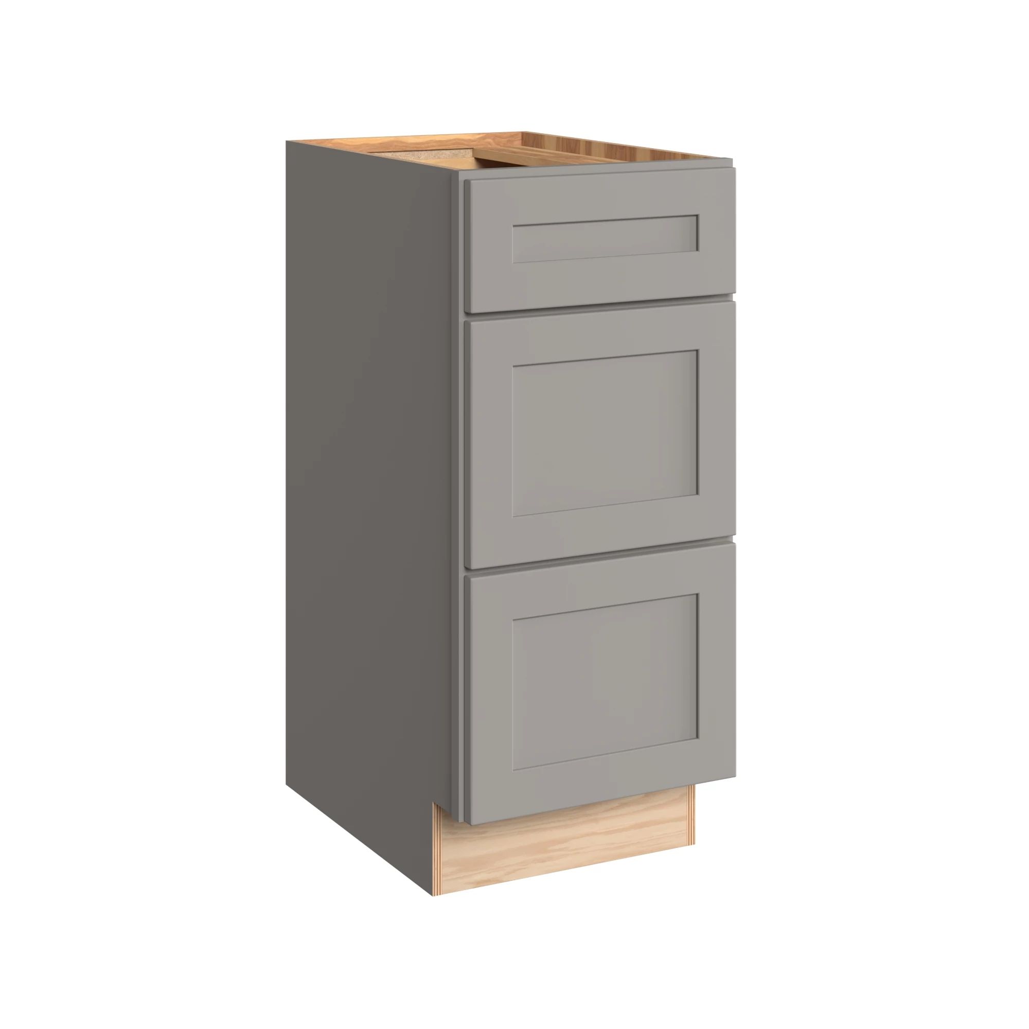 KraftMaid Momentum VBD152134.3G81 15-in Pebble Grey Bathroom Vanity Base Cabinet without Top