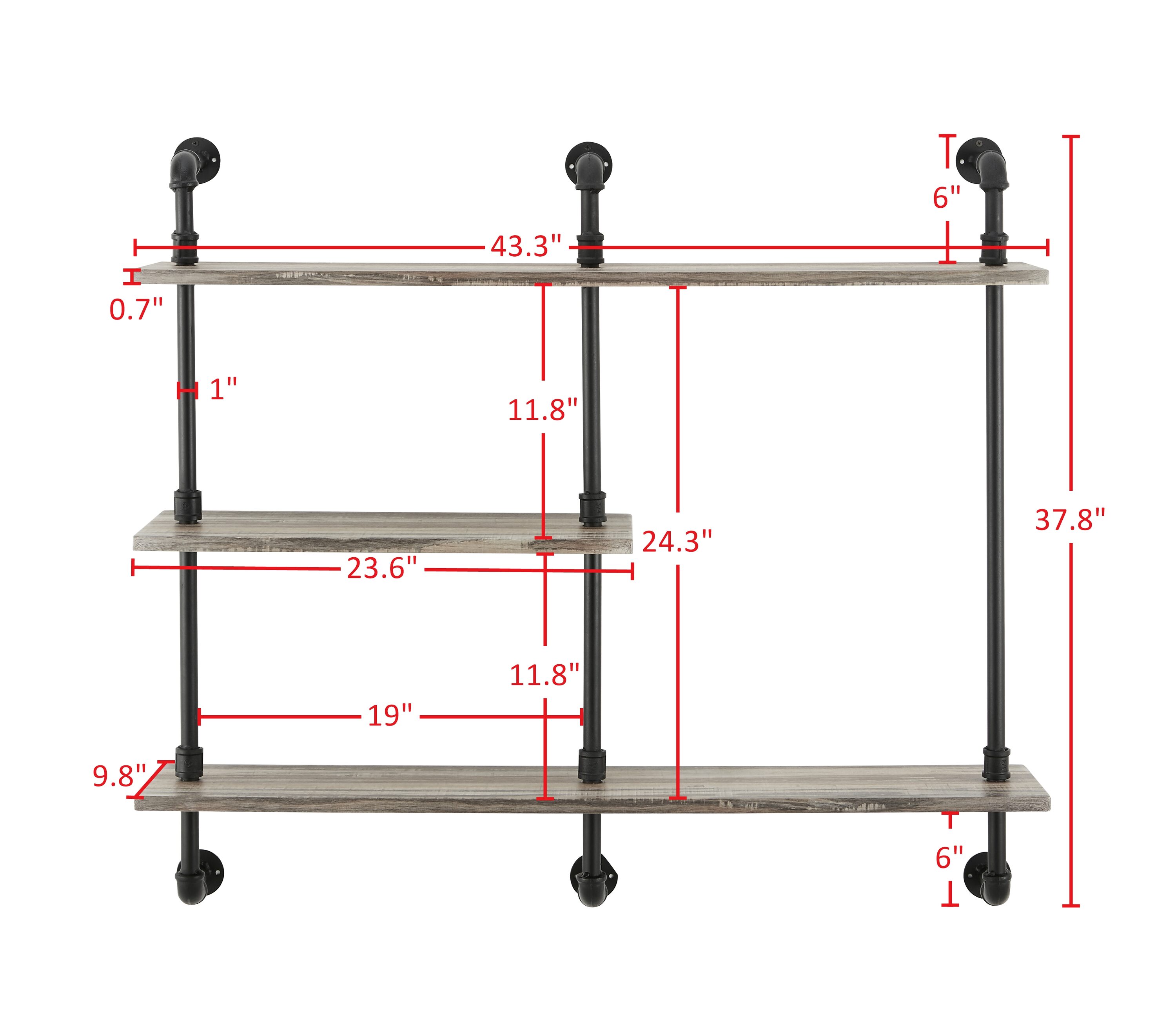 Style Selections 9.06-in L x 0.98-in W x 6.5-in D Bronze Shelf