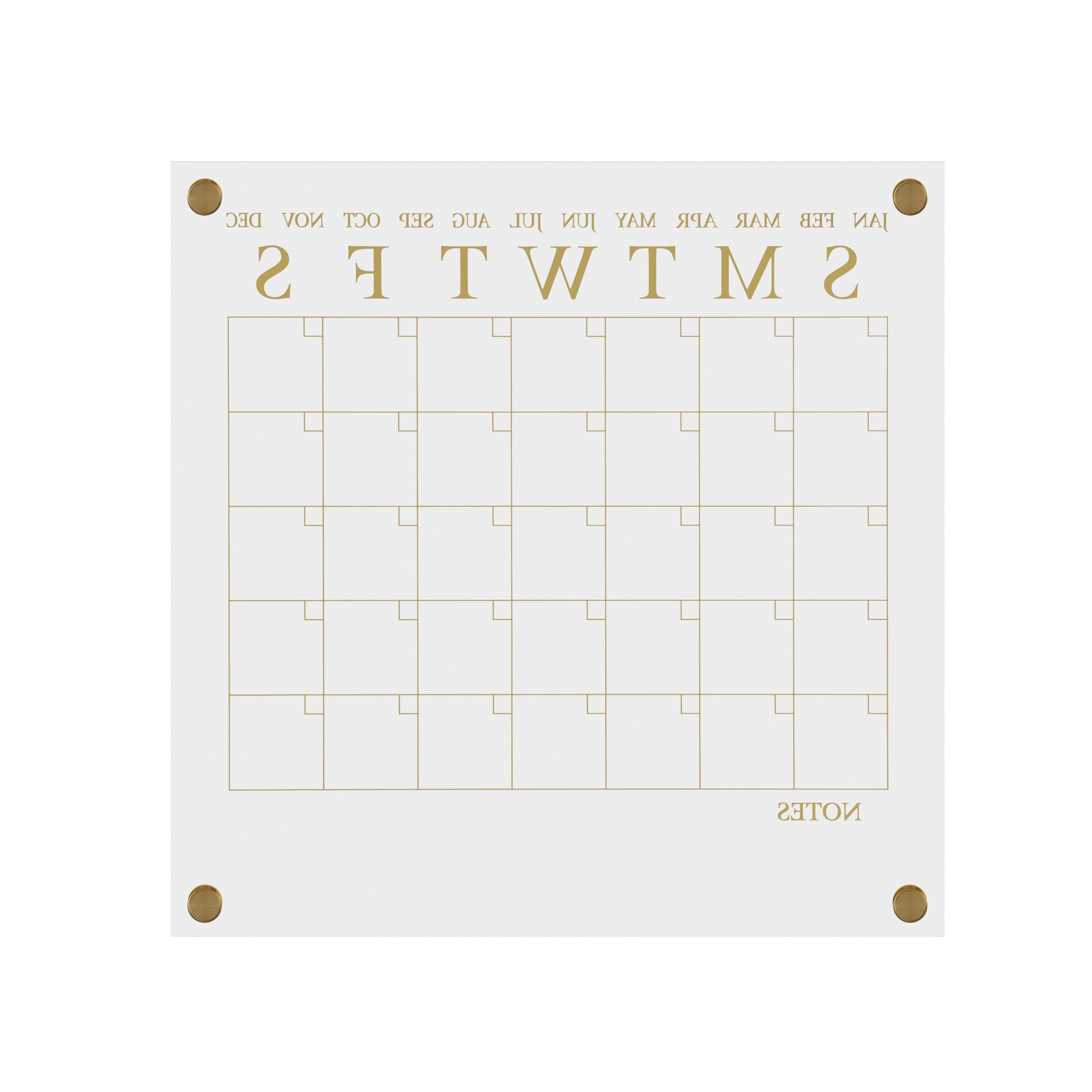 Martha Stewart Grayson Acrylic Dry Erase Wall Calendar with Dry Erase