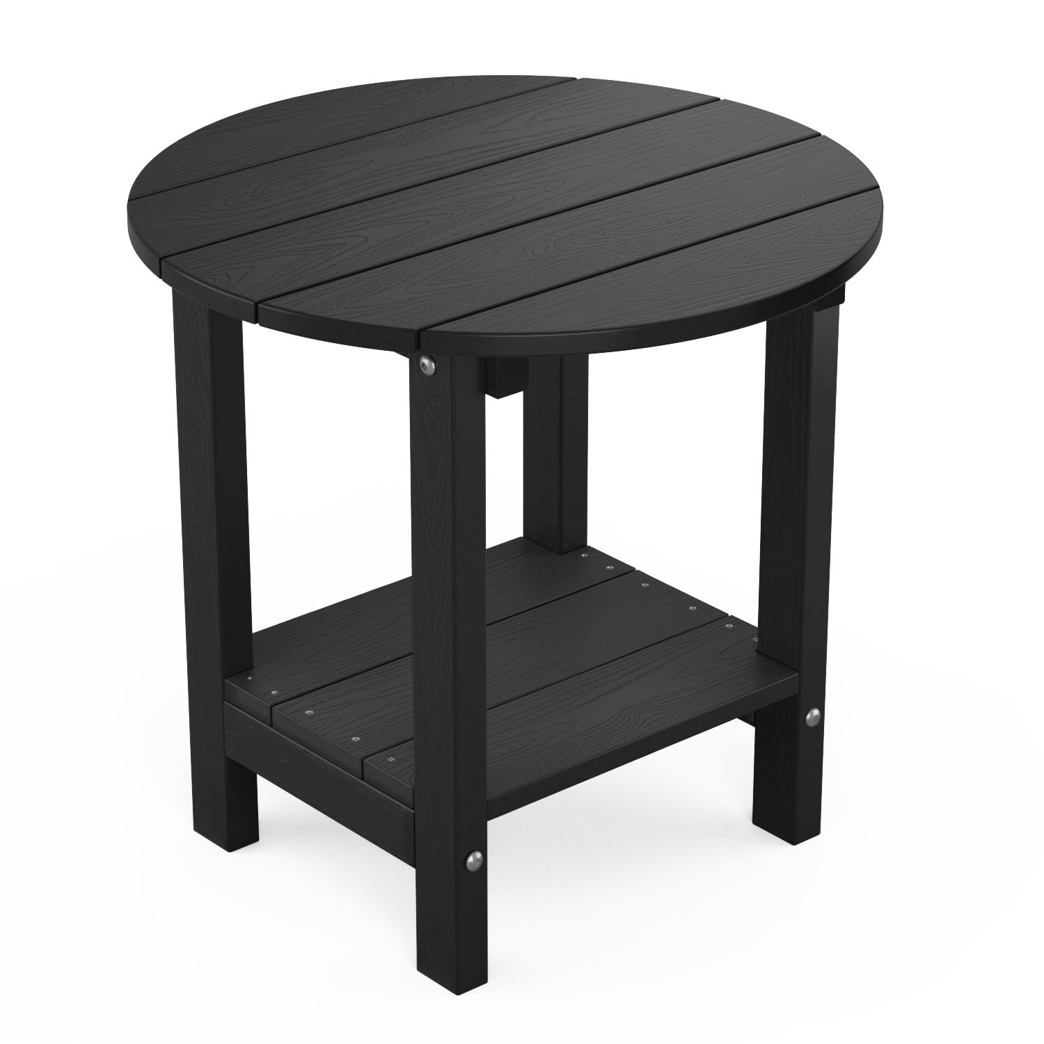 WINSOON FTA1314 Adirondack Patio Side Table Round Outdoor End Table 18-in W x 18-in L
