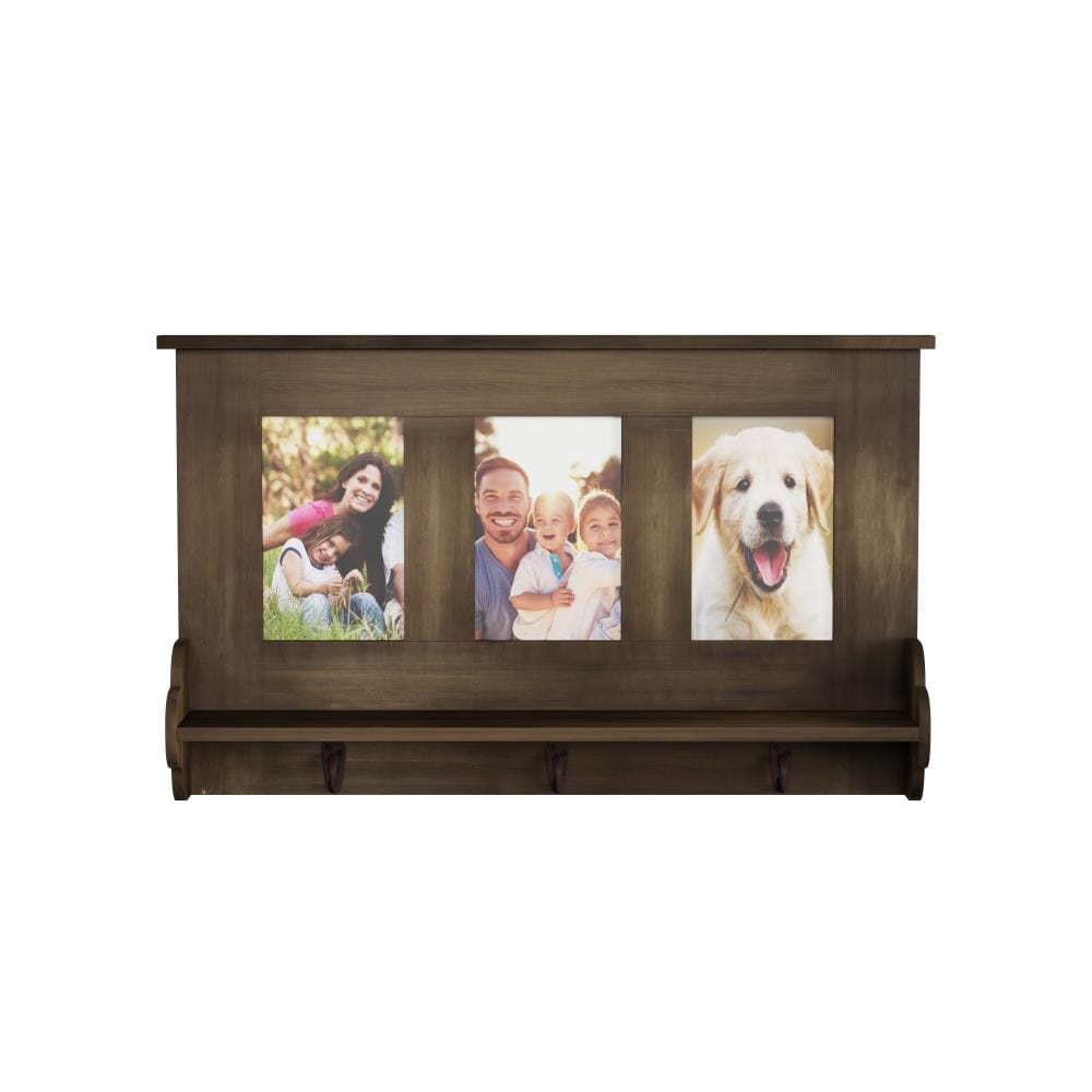 Hastings Home Wall Picture Collage with 3 Hanging Hooks - Brown