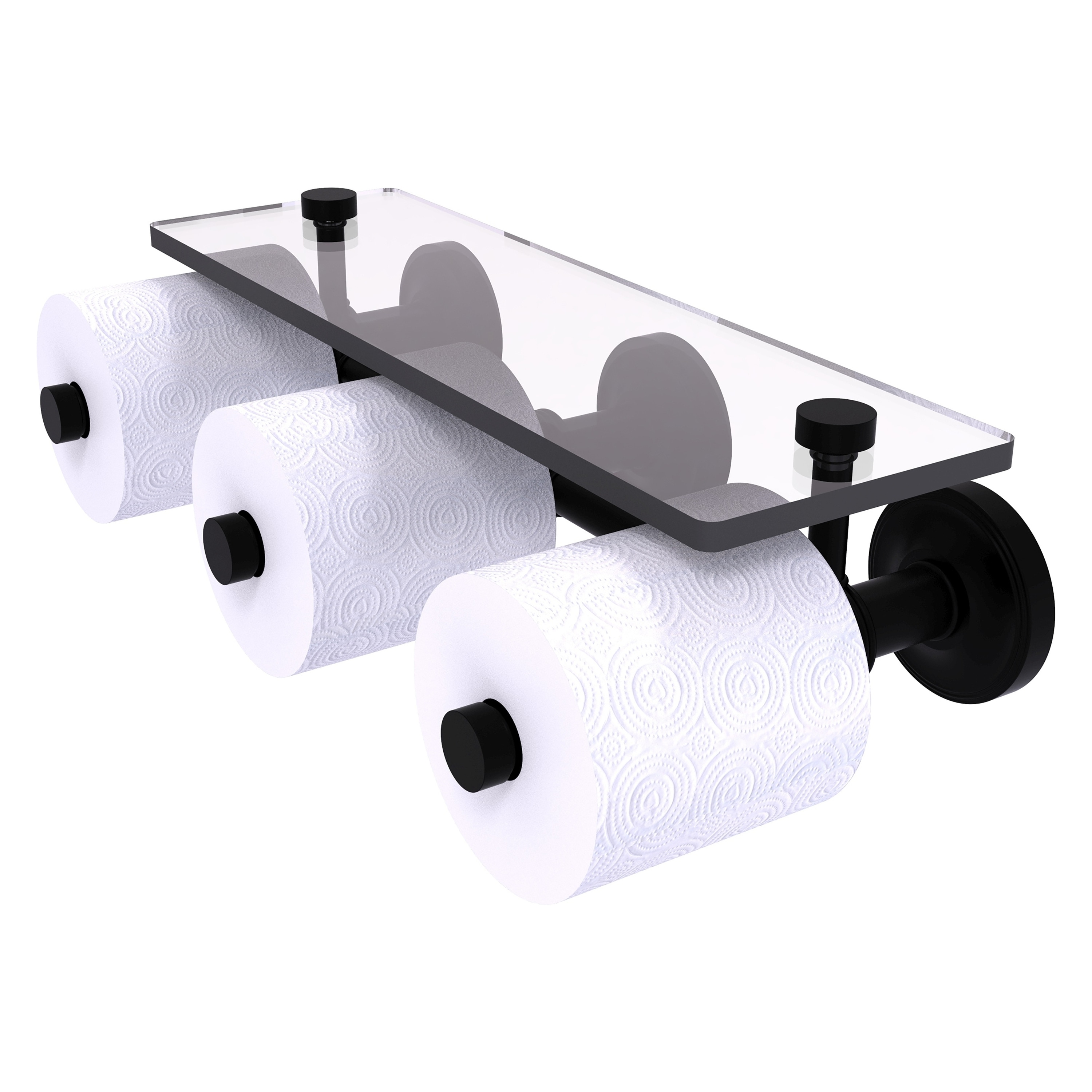 Moen Caldwell Matte Black Wall Mount Double Post Toilet Paper Holder in the Toilet  Paper Holders department at