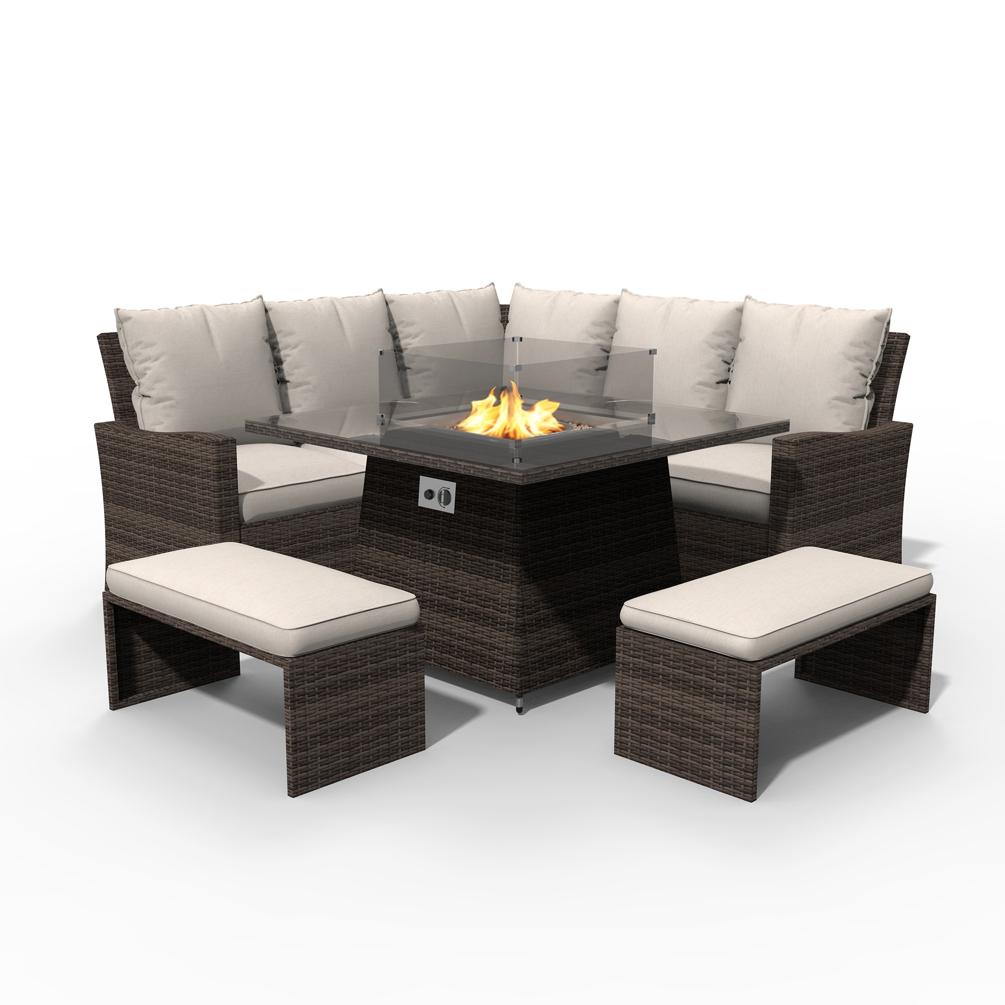 Moda Furnishings MOF-16700-BROWN Patio-Conversation-Sets - View #2