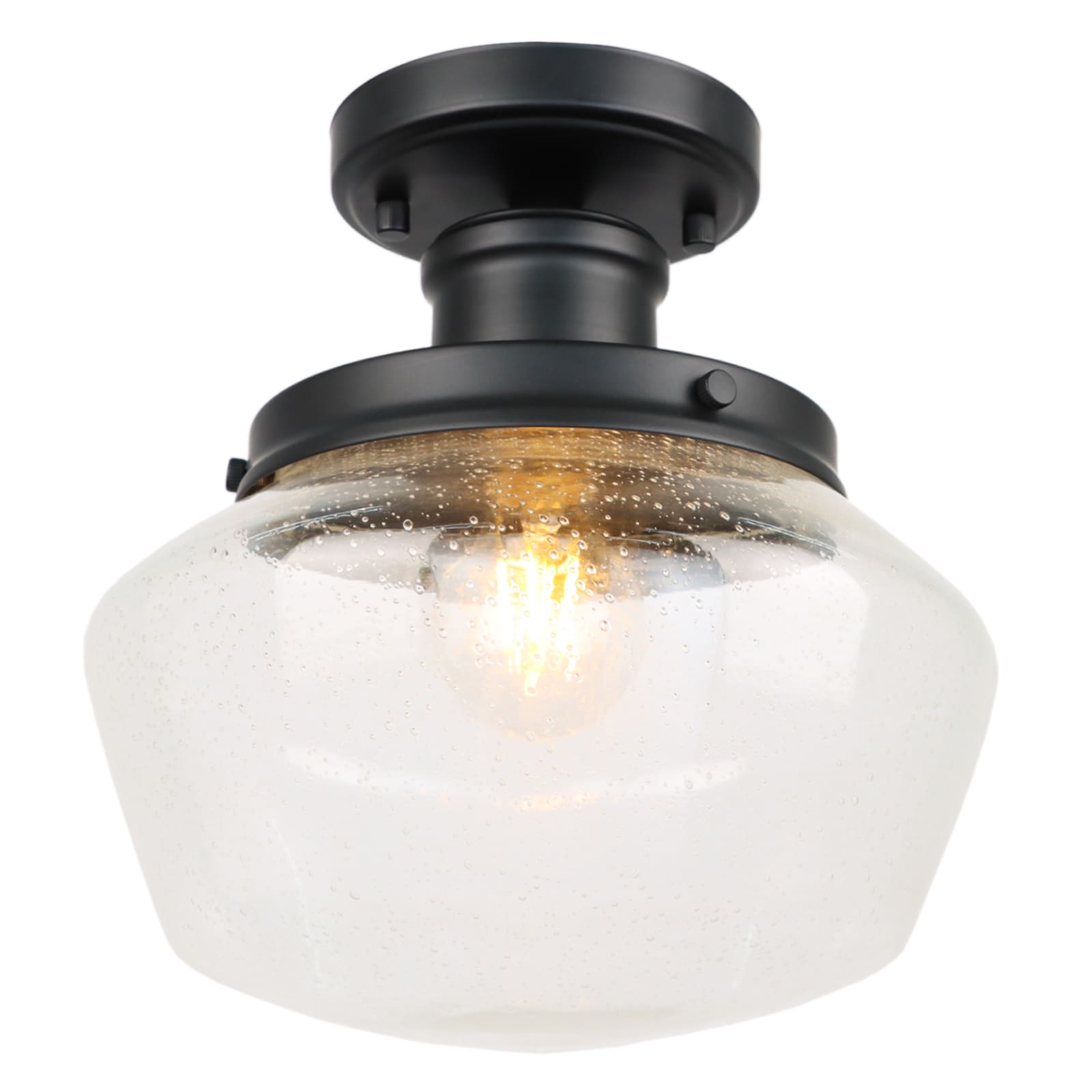LTMATE LSWL057-MK JAZAVA 1 -Light 10-in Matte Black Semi Flush Mount Light
