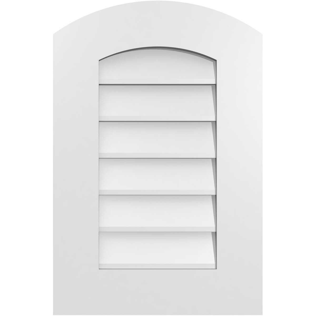 Ekena Millwork GVPAR16X2401SN 16-Inches x 24-Inches Off-white Round top PVC Gable Louver Vent