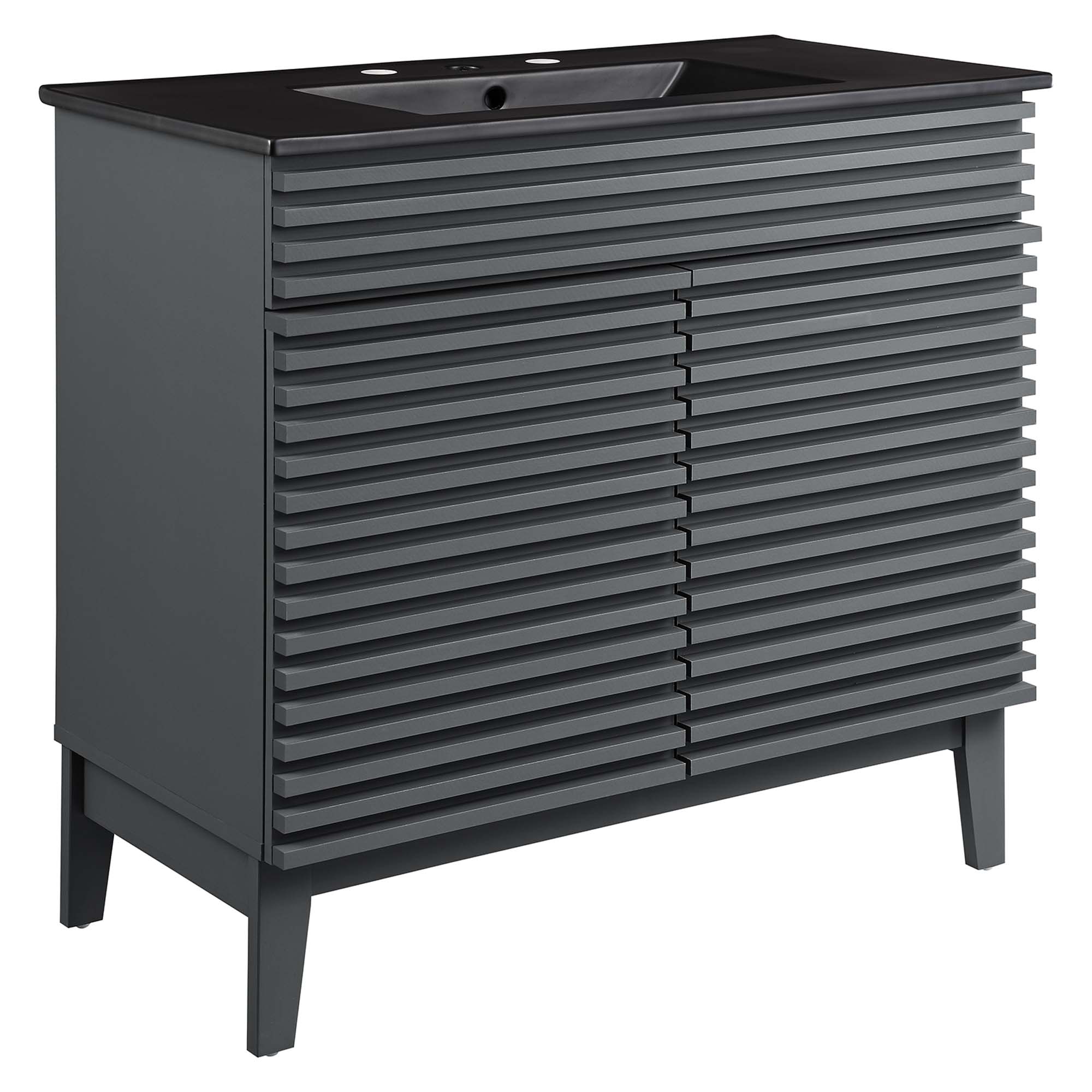 Modway  Render 36-in Bathroom Vanity in Gray Black
