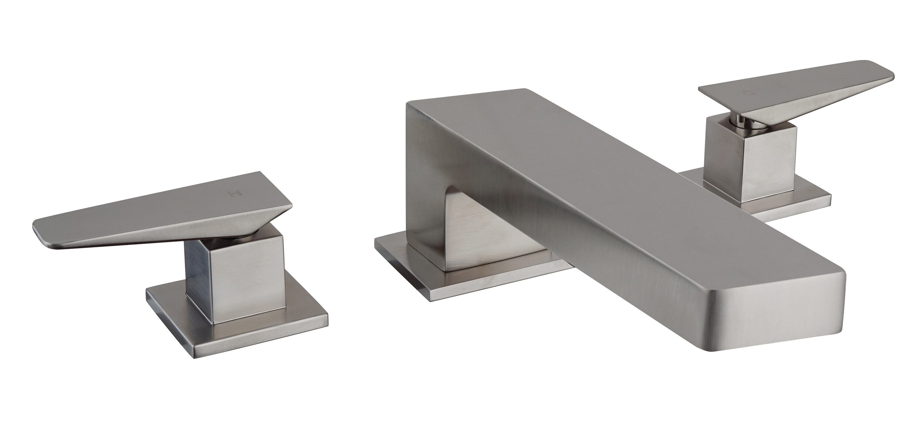 LaToscana QUPW102 Quadro Brushed Nickel 2-handle Deck-mount Roman Low-arc Bathtub Faucet