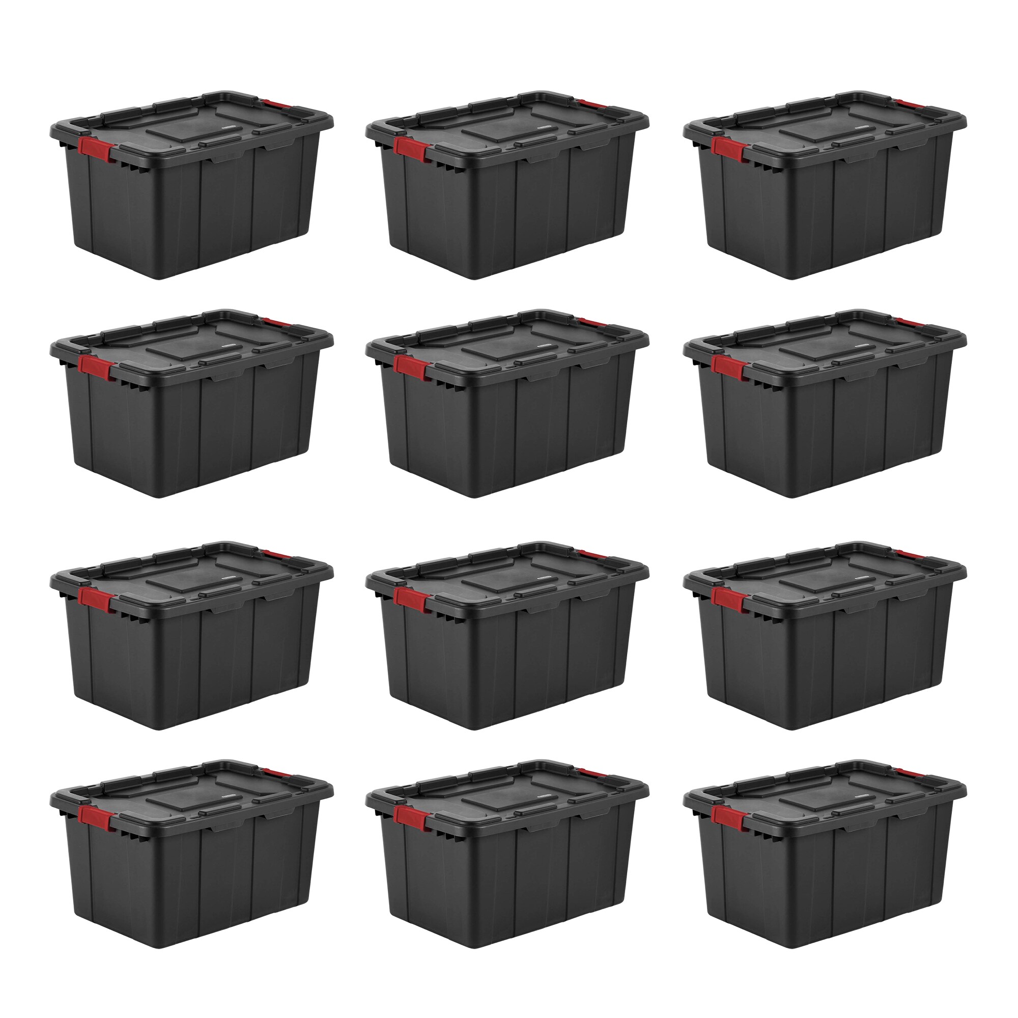 Sterilite 4 Gallon Industrial Storage Totes w/ Latch Clip Lids, Black (18  Pack), 1 Piece - Fry's Food Stores