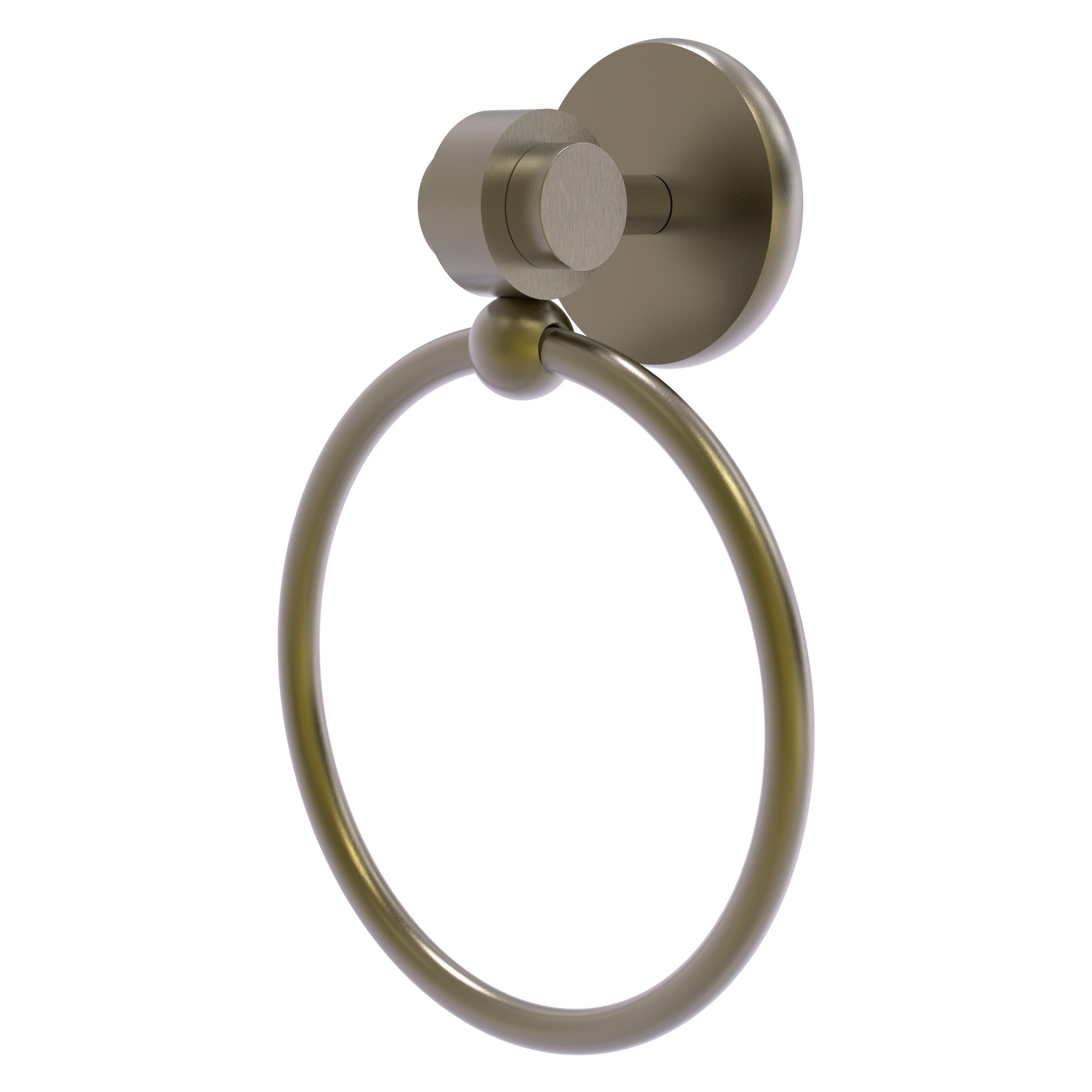 Allied Brass 7216-ABR Satellite Orbit Two Antique Brass Wall mount Single Towel Ring
