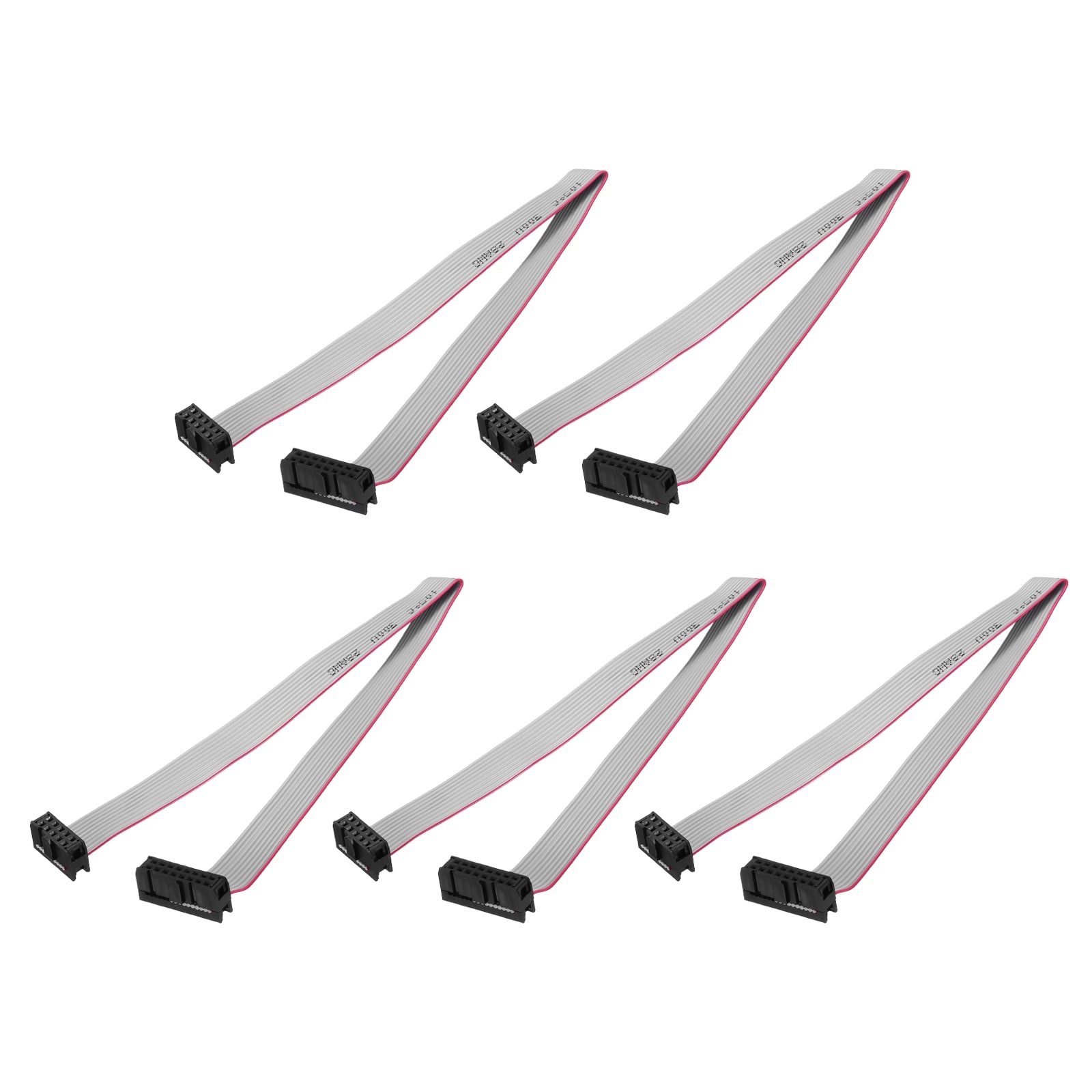 Unique Bargains 5pcs IDC Flat Ribbon Cable 2.54mm Pitch 12mm Width 25cm Long 10 to 16 Pin FC to FC Flat Ribbon Connector Jumper Wire for PC LED Displays #S26041600UX5609