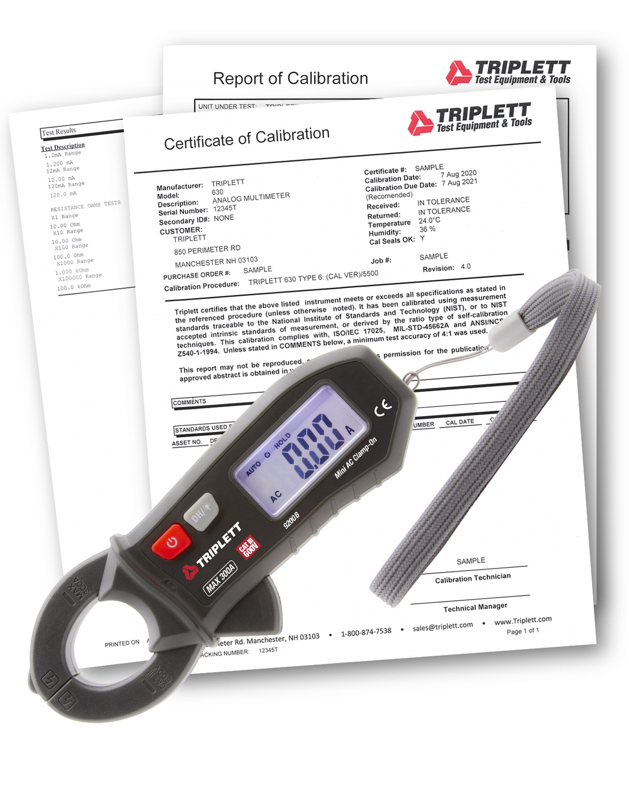 TRIPLETT 9200B-NIST Lcd Display Specialty Meter 300V