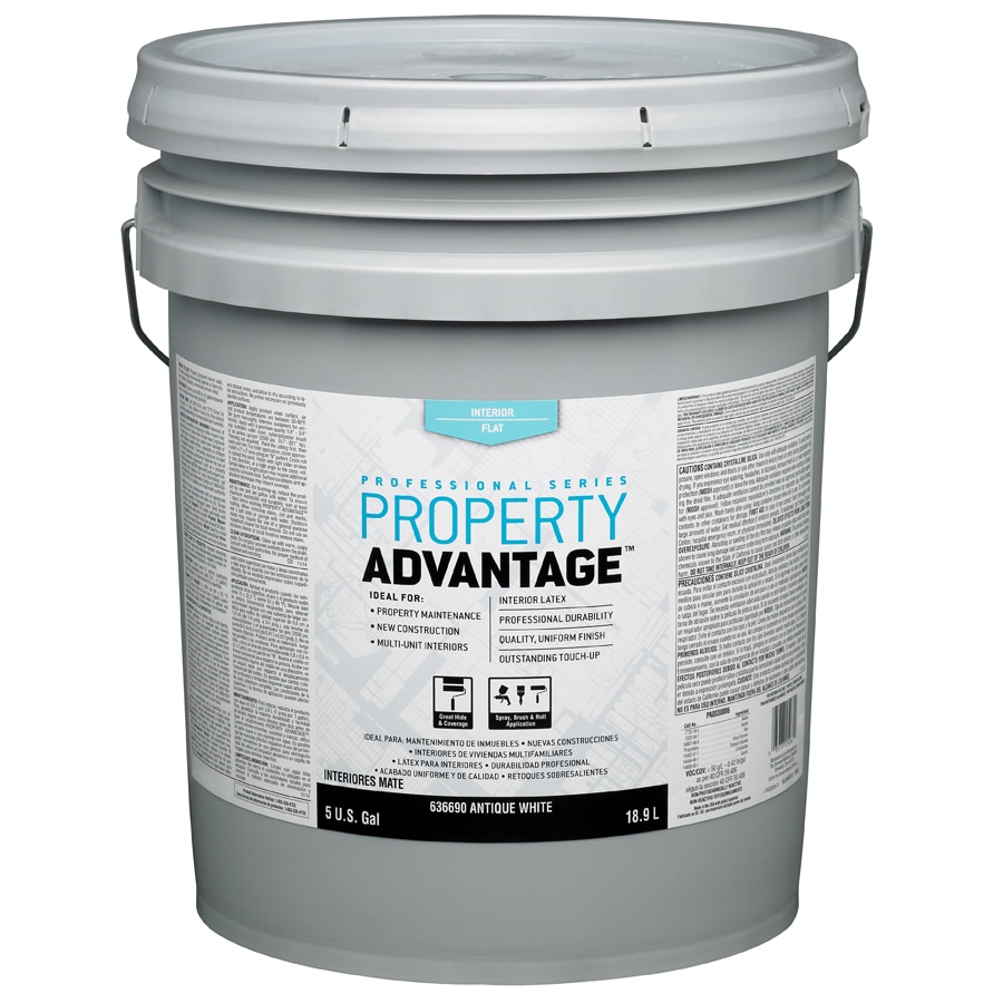 Property Advantage Flat White Latex Interior Paint (5-Gallon) at Lowes.com