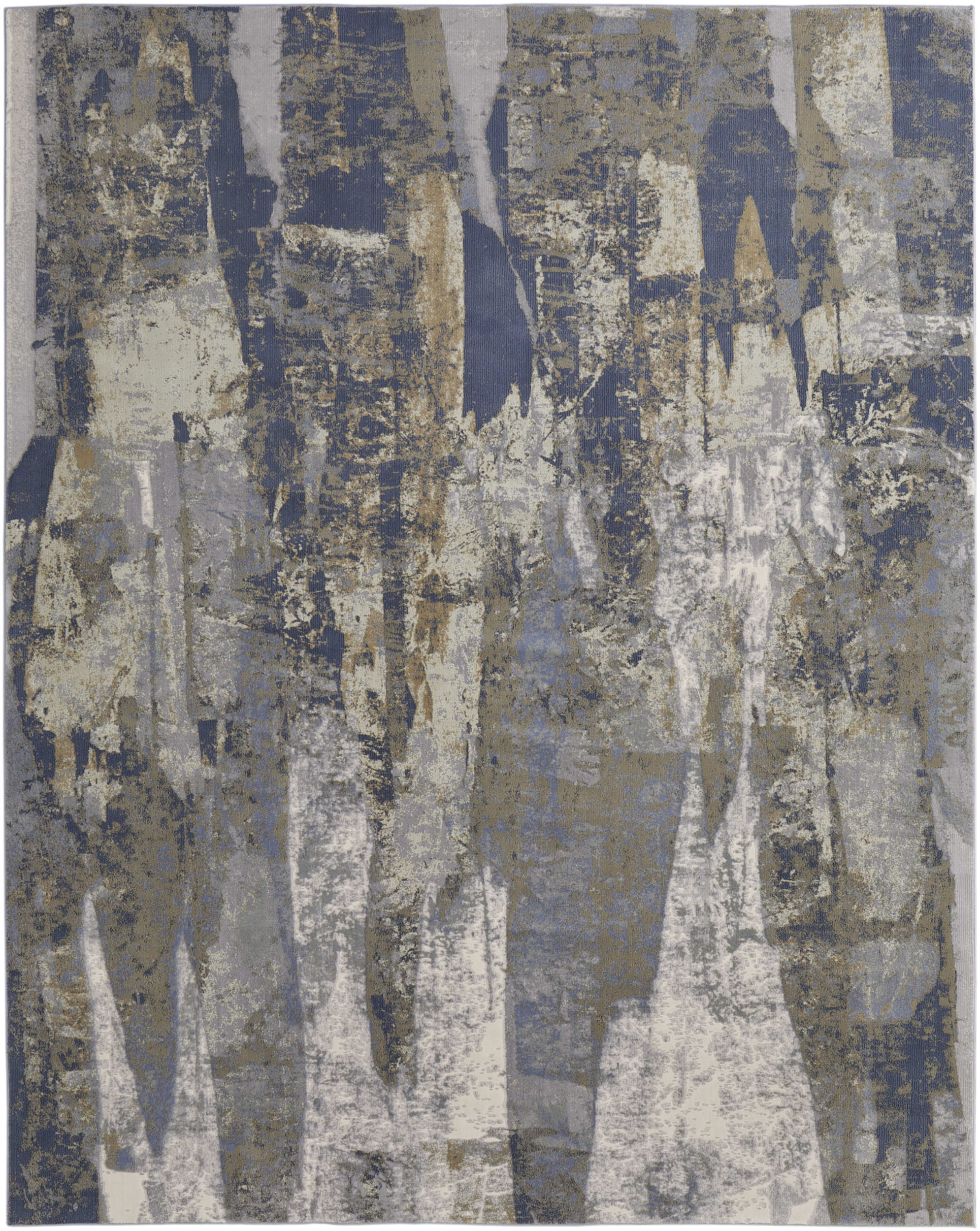 Room Envy CLOR39K6BLUGRYE70 5 x 8 (ft) Loomed Polypropylene Blue/Gray/Tan Rectangular Indoor Abstract Area rug