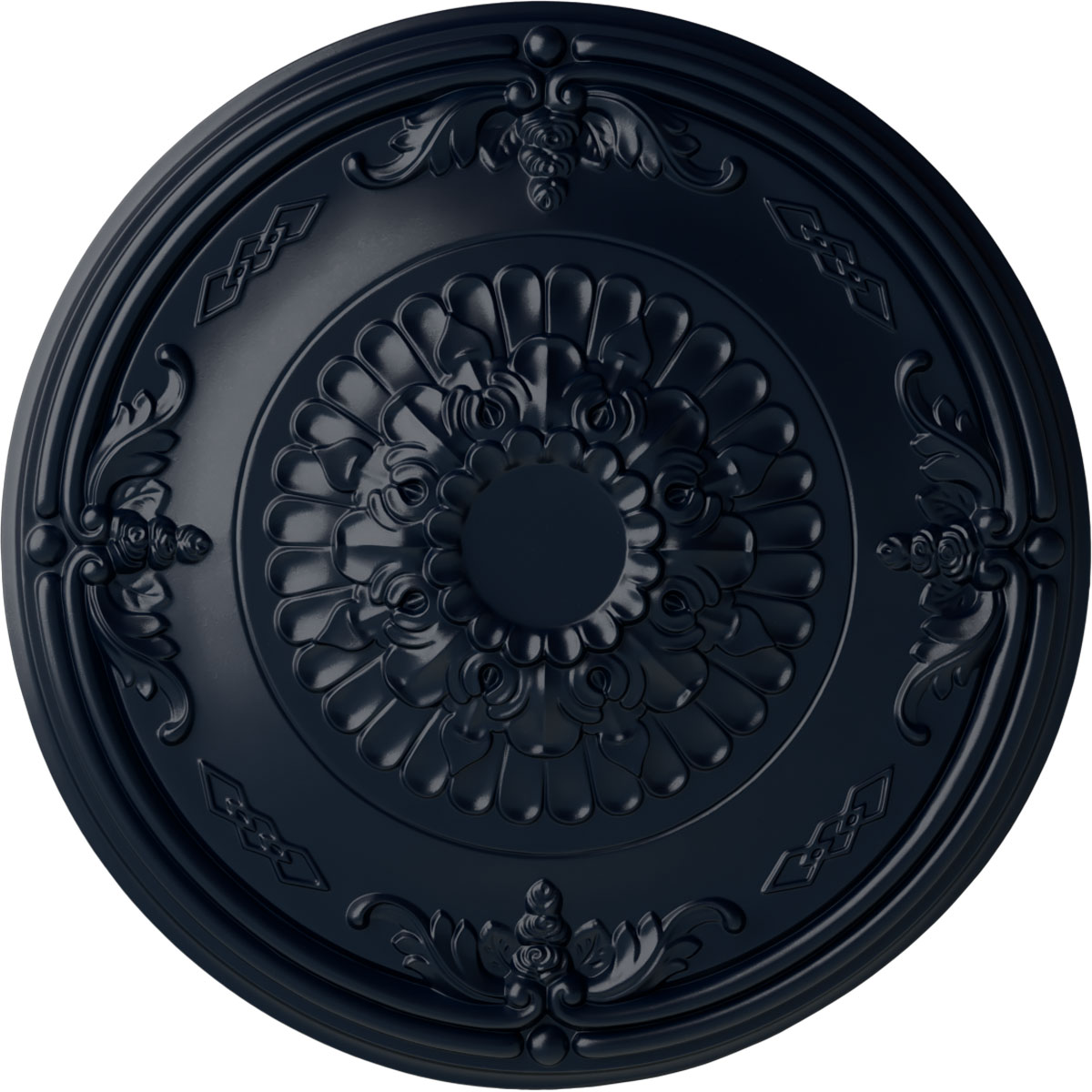 Ekena Millwork CM27ATMDF Athens 26.25-in W x 26.25-in L Painted Midnight Dream Polyurethane Whole Ceiling Medallion
