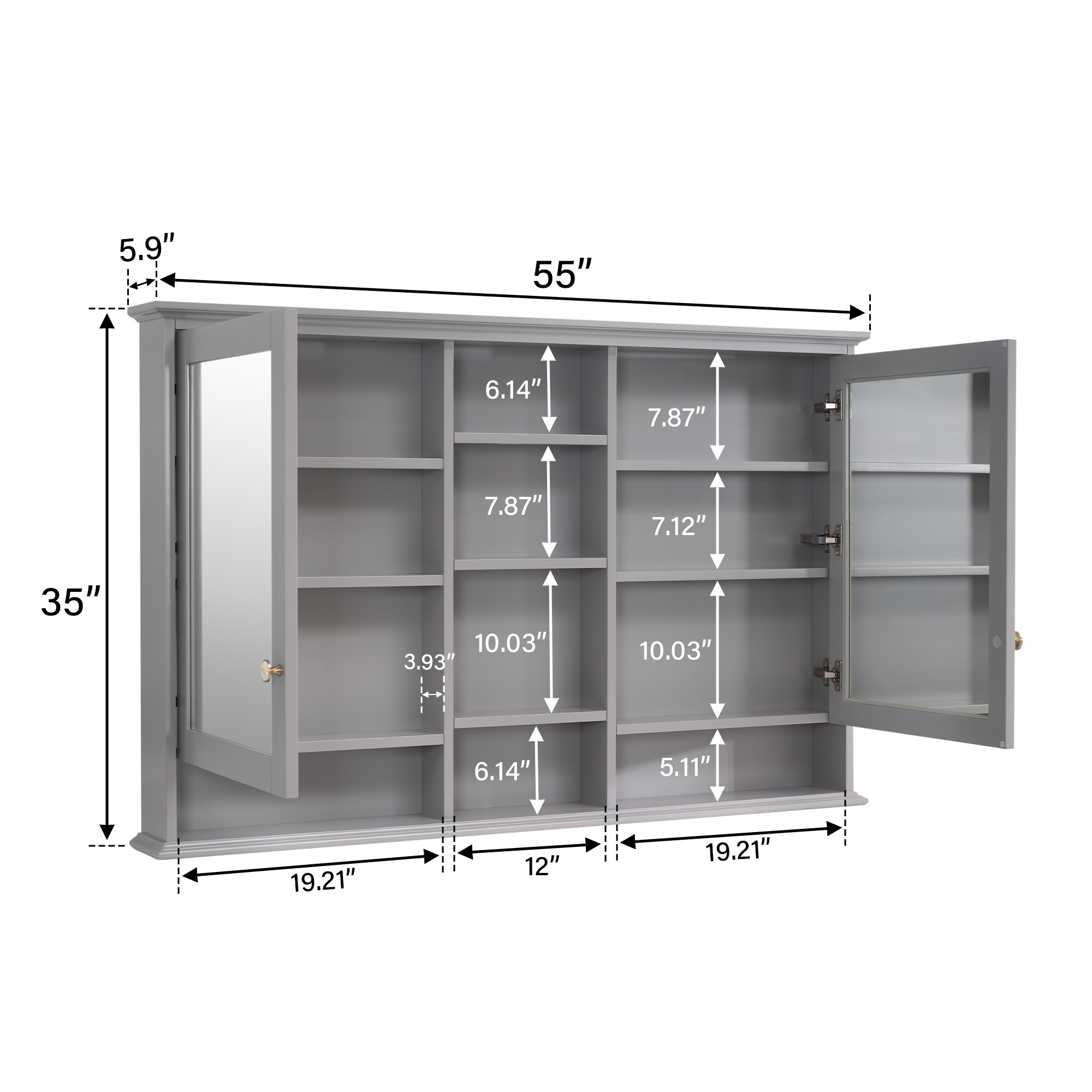 WELLFOR MED55YS1TG Bathroom-Medicine-Cabinets - View #11
