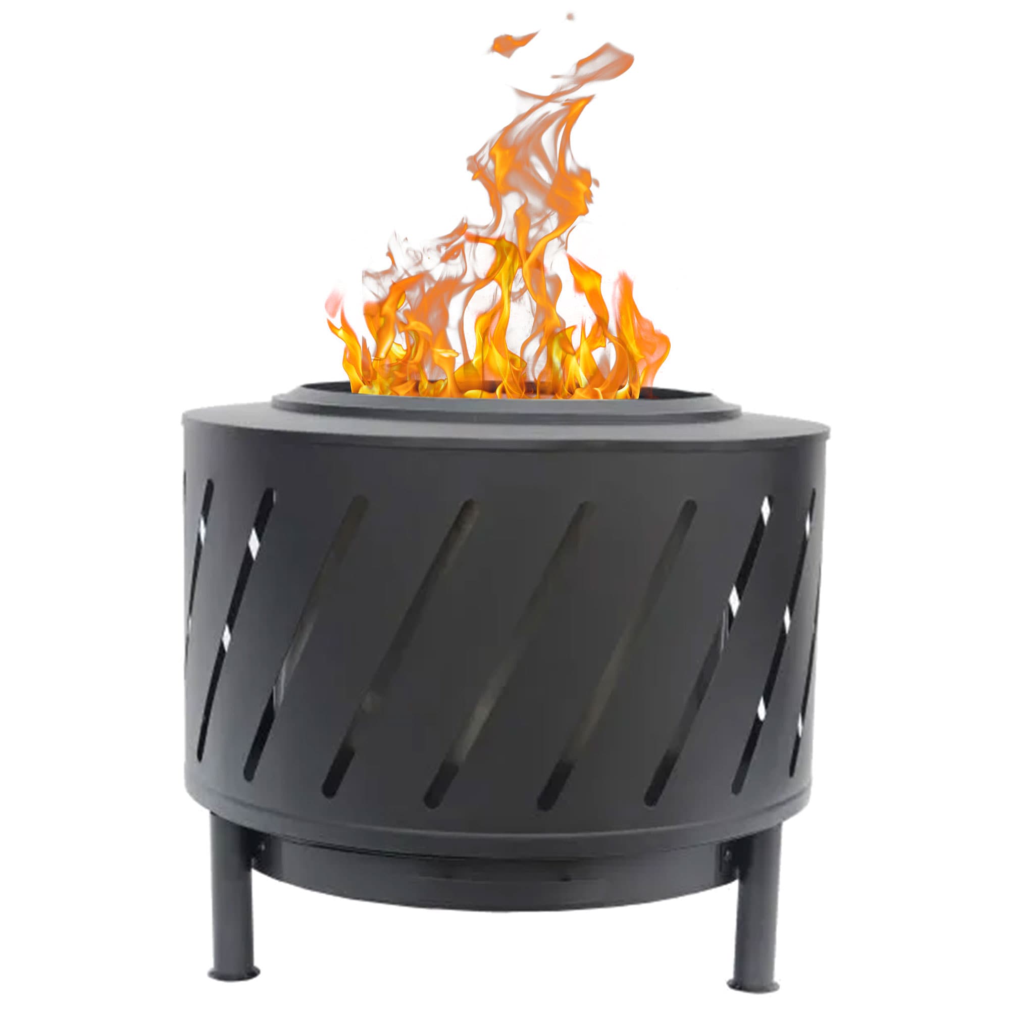 Four Seasons Courtyard 395511 24-in W Black Steel Wood-Burning Fire Pit