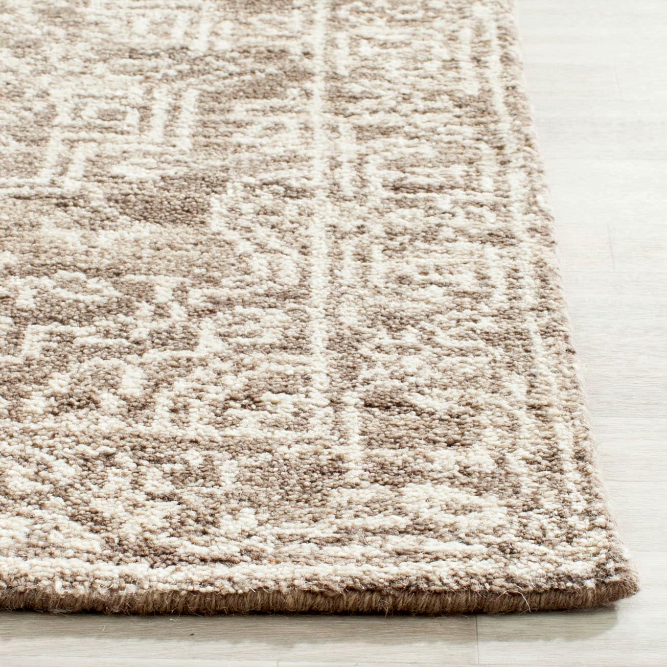 Kenya Brown and Beige Hand-Knotted Wool Area Rug