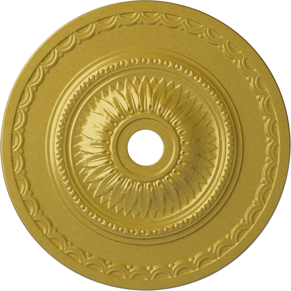 Ekena Millwork CM29SFRGS Sunflower 29.5-in W x 29.5-in L Painted Rich Gold Polyurethane Whole Ceiling Medallion