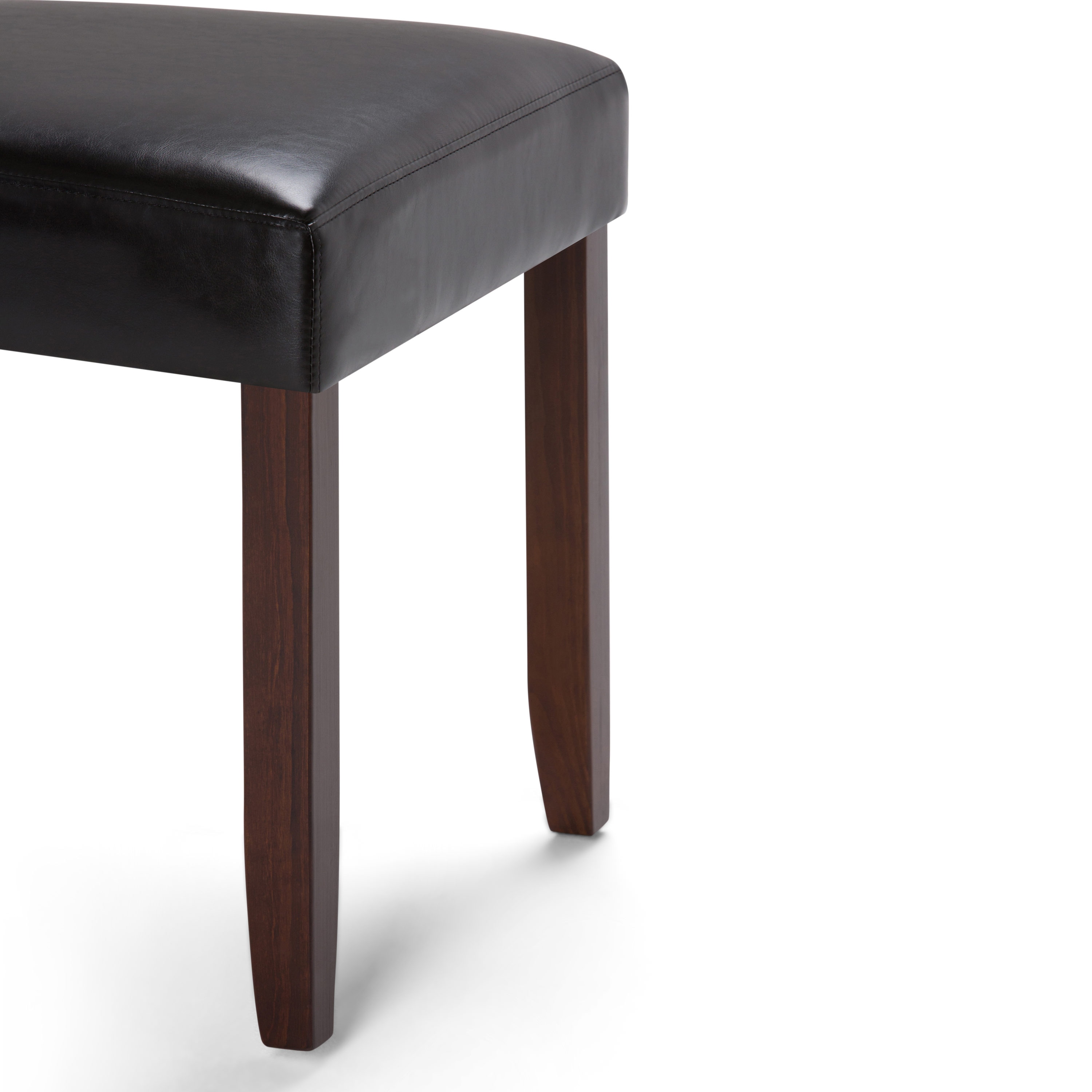 Acadian Midnight Black Faux Leather Upholstered Parsons Side Chair