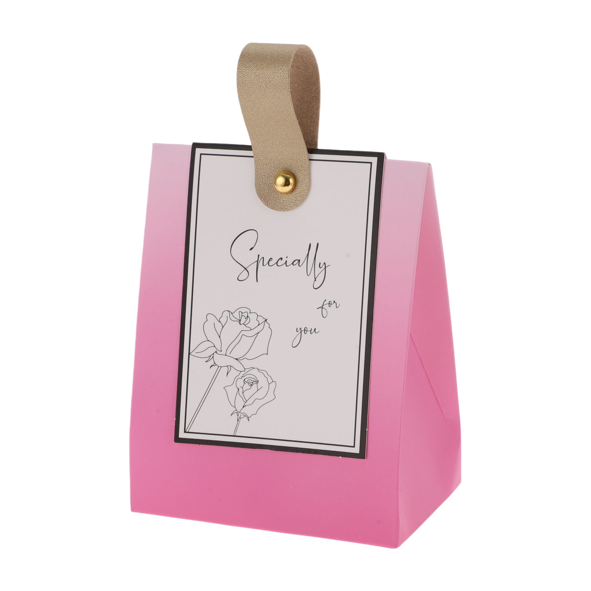 Unique Bargains 20pcs Gift Boxes Candy Gift Boxes with Handle Favour Boxes Paper Gift Boxes for Baptism Communion Christmas Wedding Birthday Party 3.94 Inch x2.56 Inch x5.12 Inch Rose Red