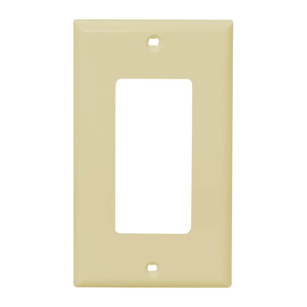 Utilitech 3031-IV10 1 -Gang Standard Size Ivory Plastic Indoor Decorator Wall Plate 10 -Pack