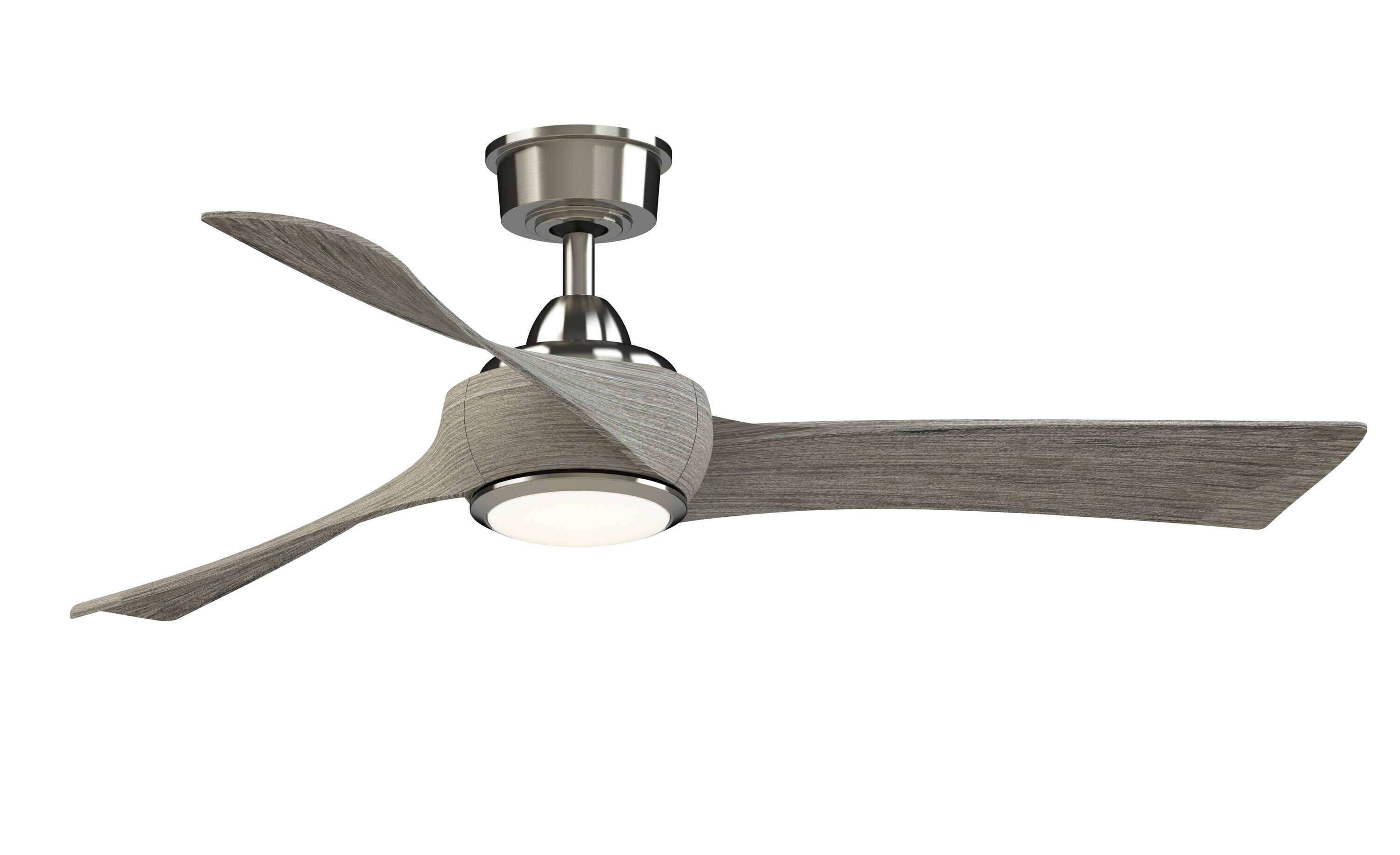 Fanimation Wrap Custom 52-in Brushed Nickel LED Indoor/Outdoor Ceiling Fan with Remote (3-Blade)