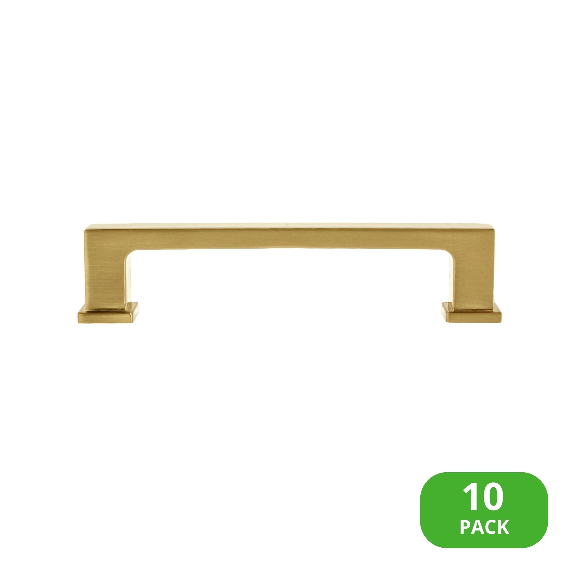 Sumner Street Home Hardware RL070284VP Chelsey 4-in , 102mm Center to Center Satin Brass Rectangular Bar 10 -Pack