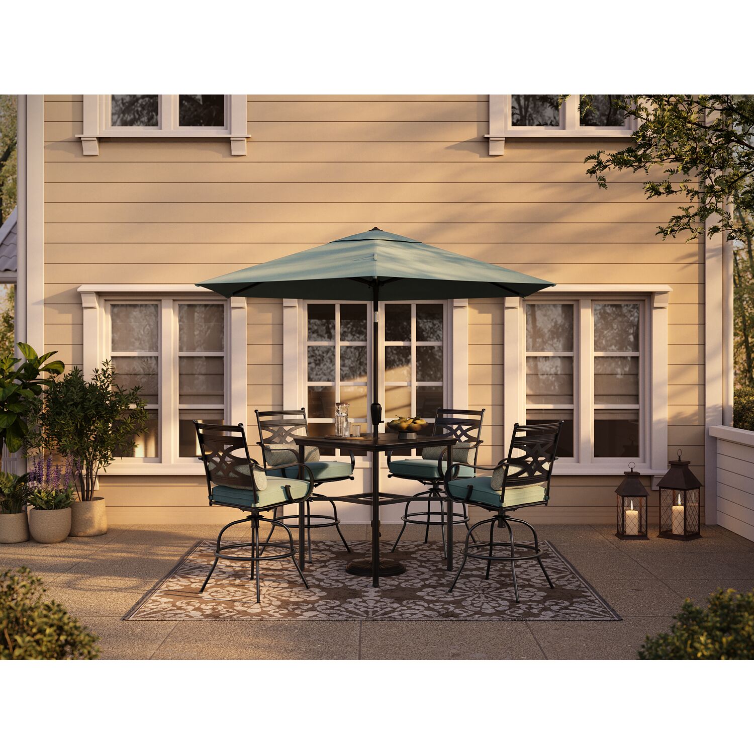 Hanover MCLRDN5PCBR-SU-B Patio-Dining-Sets - View #7